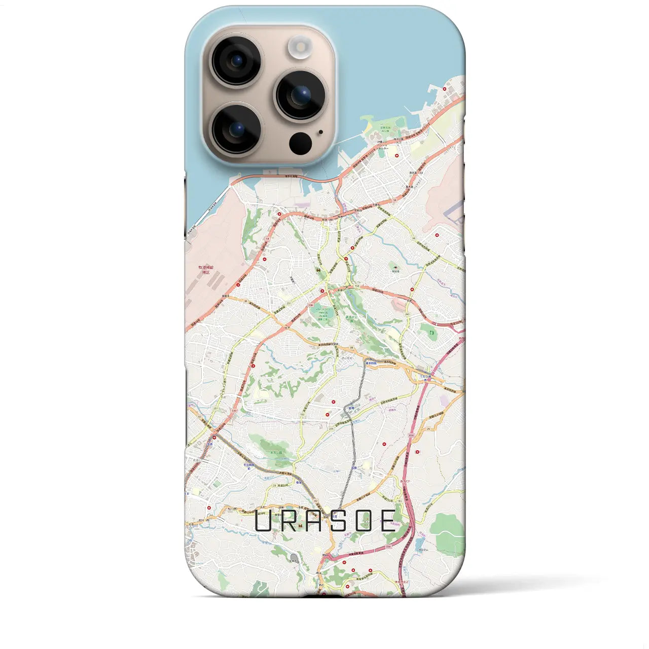 【浦添(沖縄県)】地図柄iPhoneケース(バックカバータイプ)