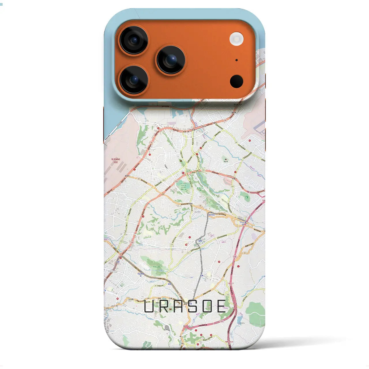 【浦添(沖縄県)】地図柄iPhoneケース(バックカバータイプ)
