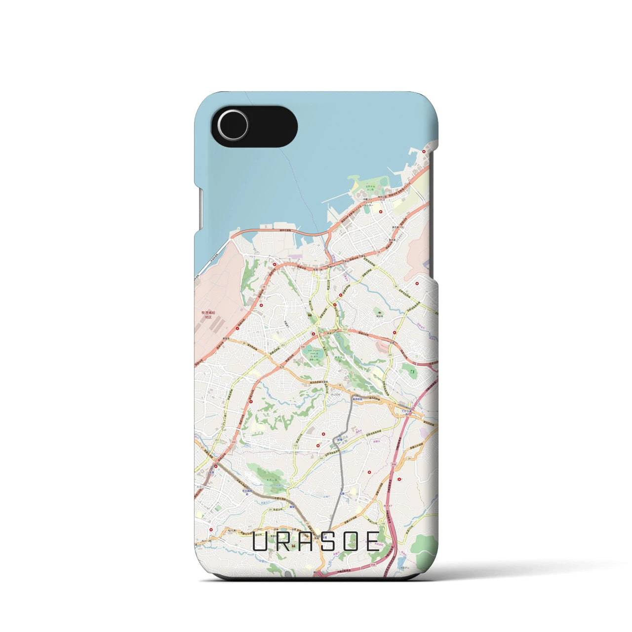 【浦添(沖縄県)】地図柄iPhoneケース(バックカバータイプ)