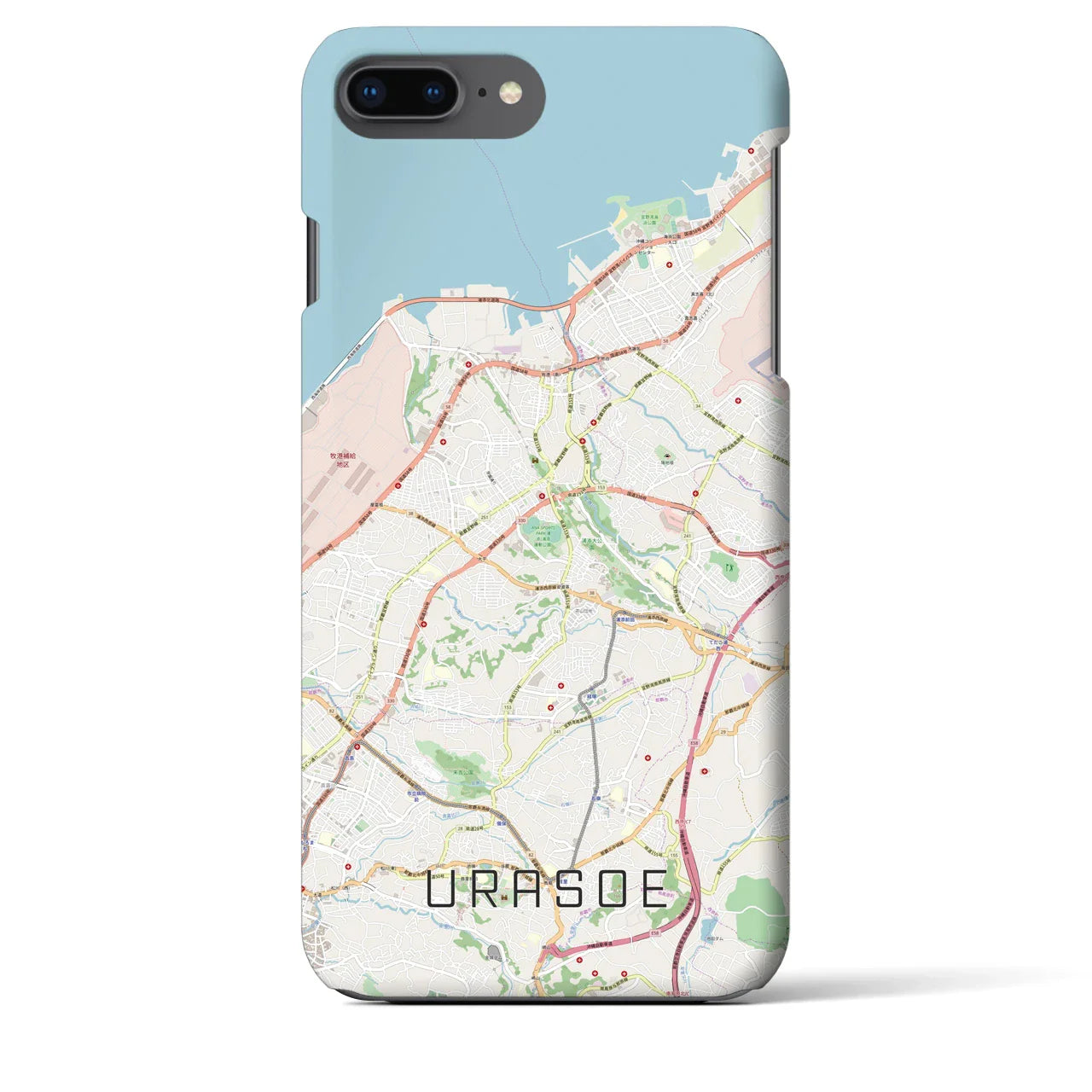 【浦添(沖縄県)】地図柄iPhoneケース(バックカバータイプ)