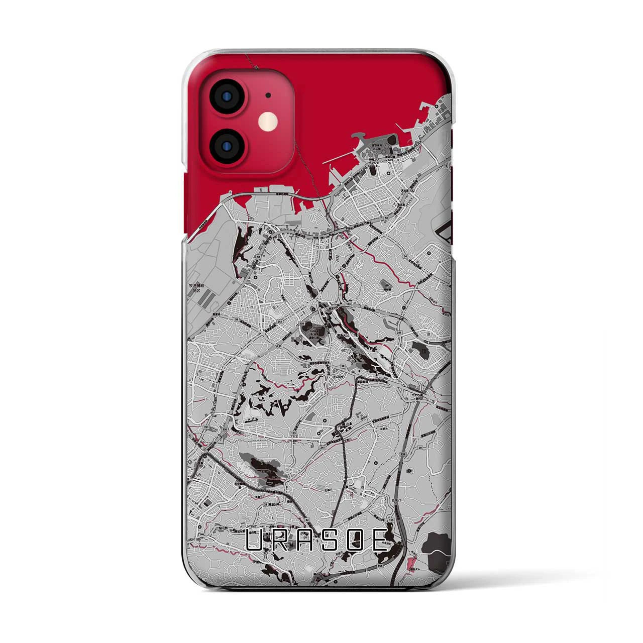 【浦添(沖縄県)】地図柄iPhoneケース(クリアタイプ)