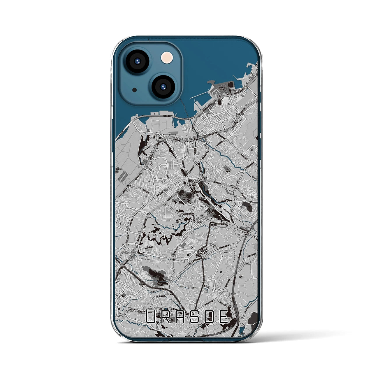 【浦添(沖縄県)】地図柄iPhoneケース(クリアタイプ)