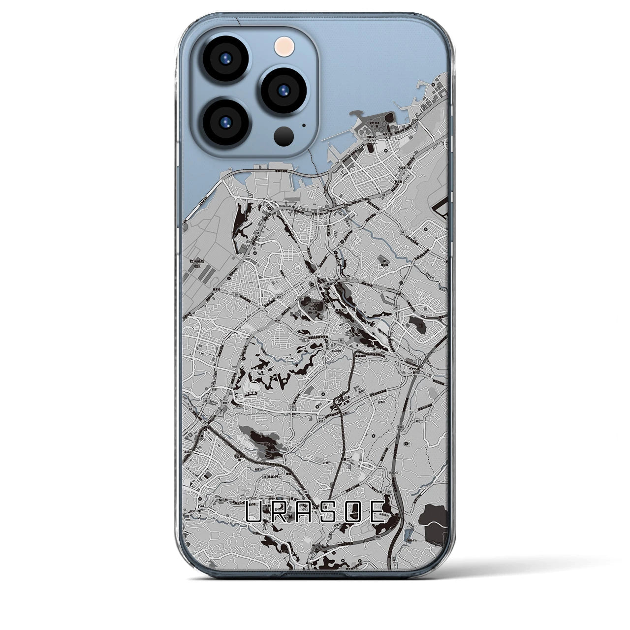 【浦添(沖縄県)】地図柄iPhoneケース(クリアタイプ)