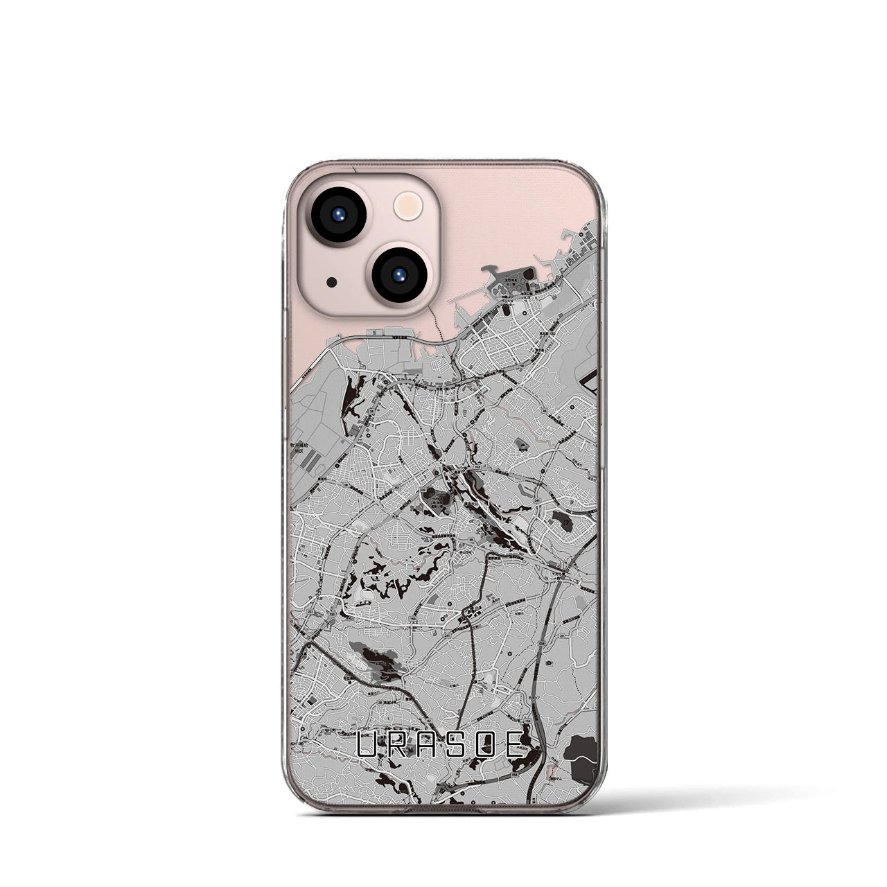 【浦添(沖縄県)】地図柄iPhoneケース(クリアタイプ)