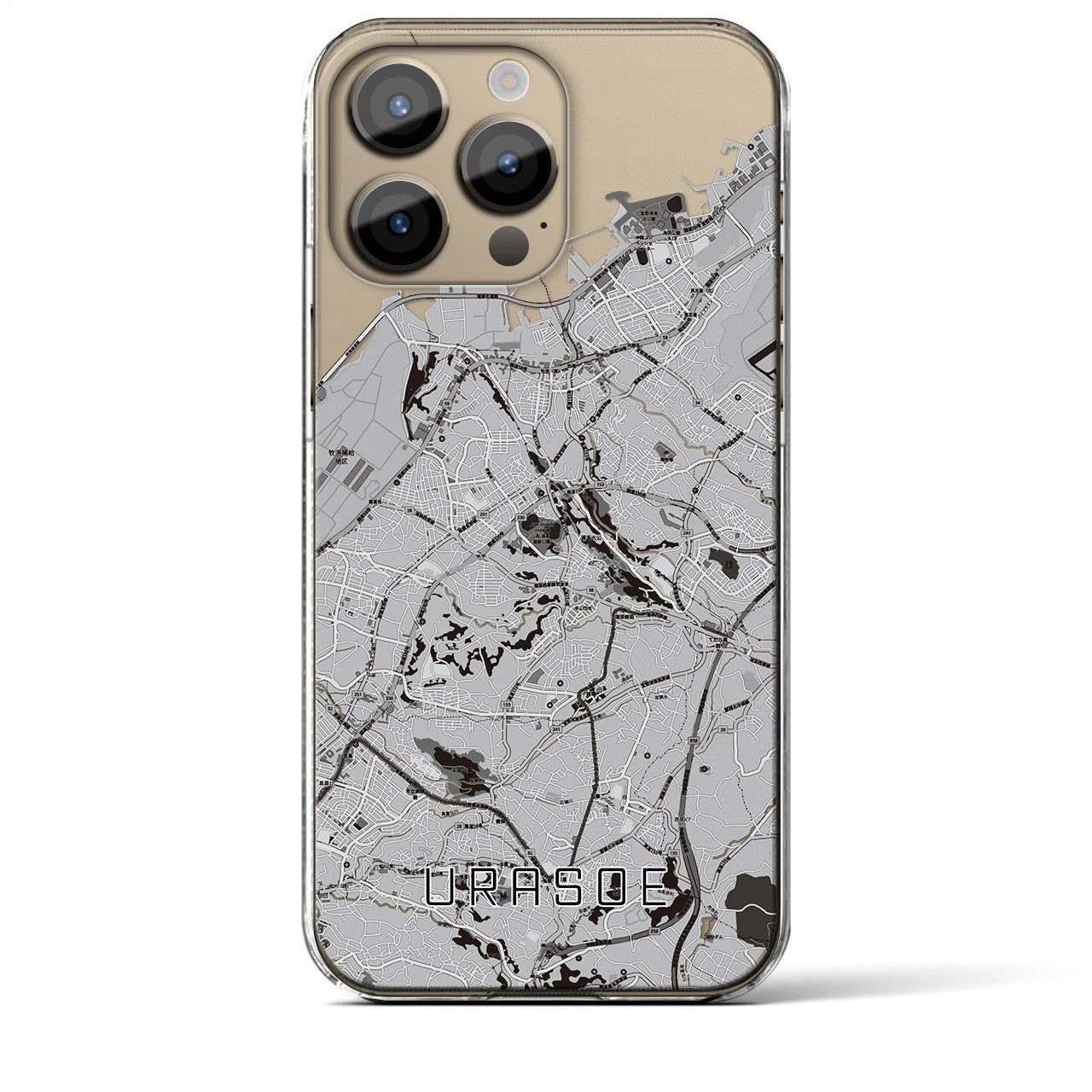 【浦添(沖縄県)】地図柄iPhoneケース(クリアタイプ)