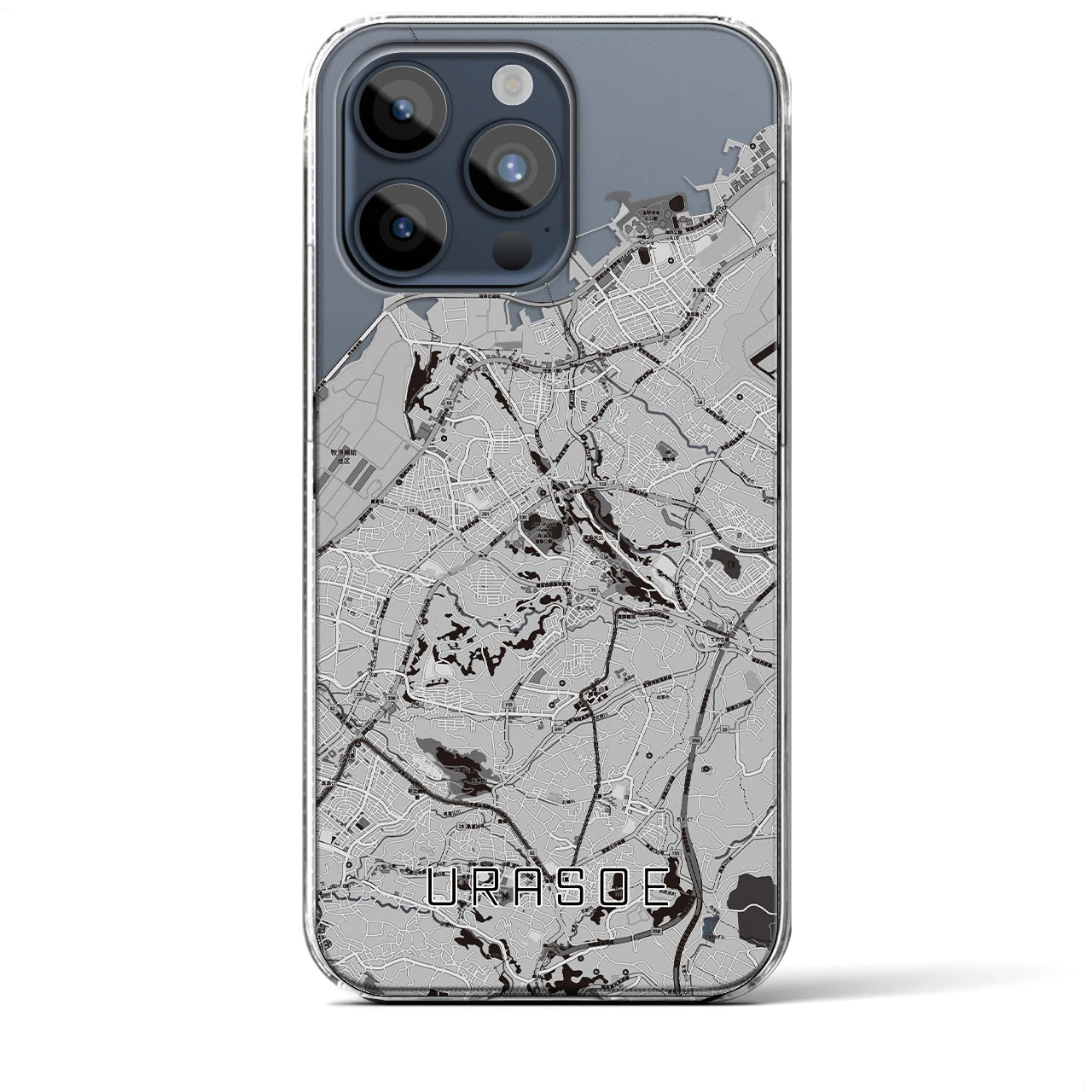 【浦添(沖縄県)】地図柄iPhoneケース(クリアタイプ)