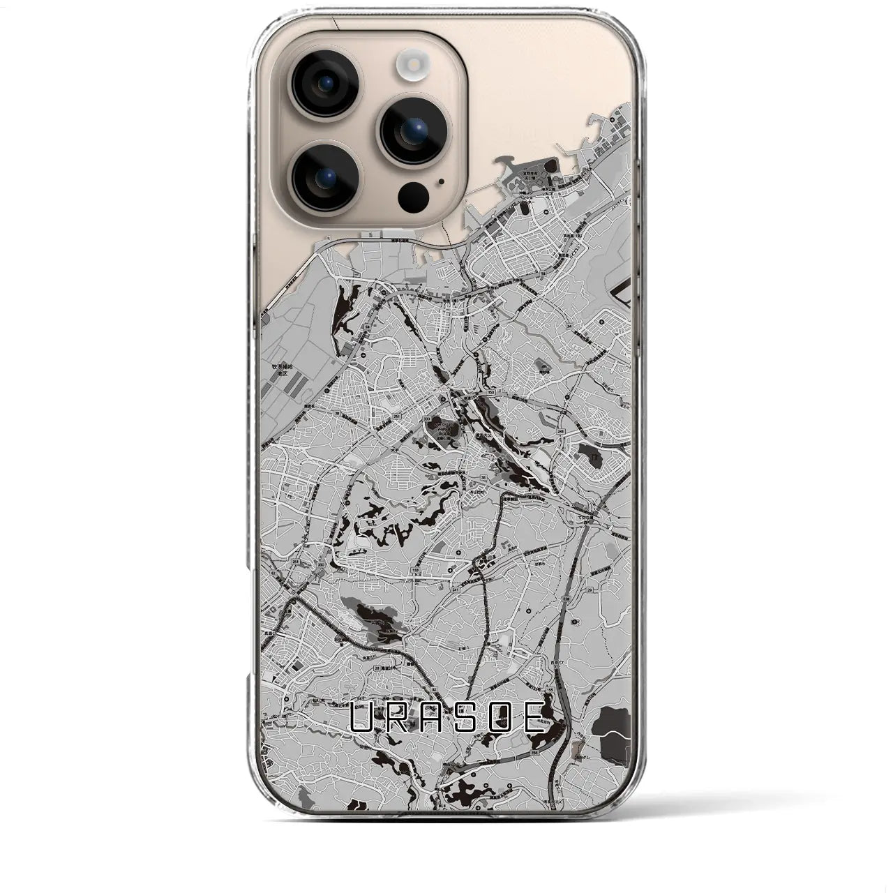 【浦添(沖縄県)】地図柄iPhoneケース(クリアタイプ)