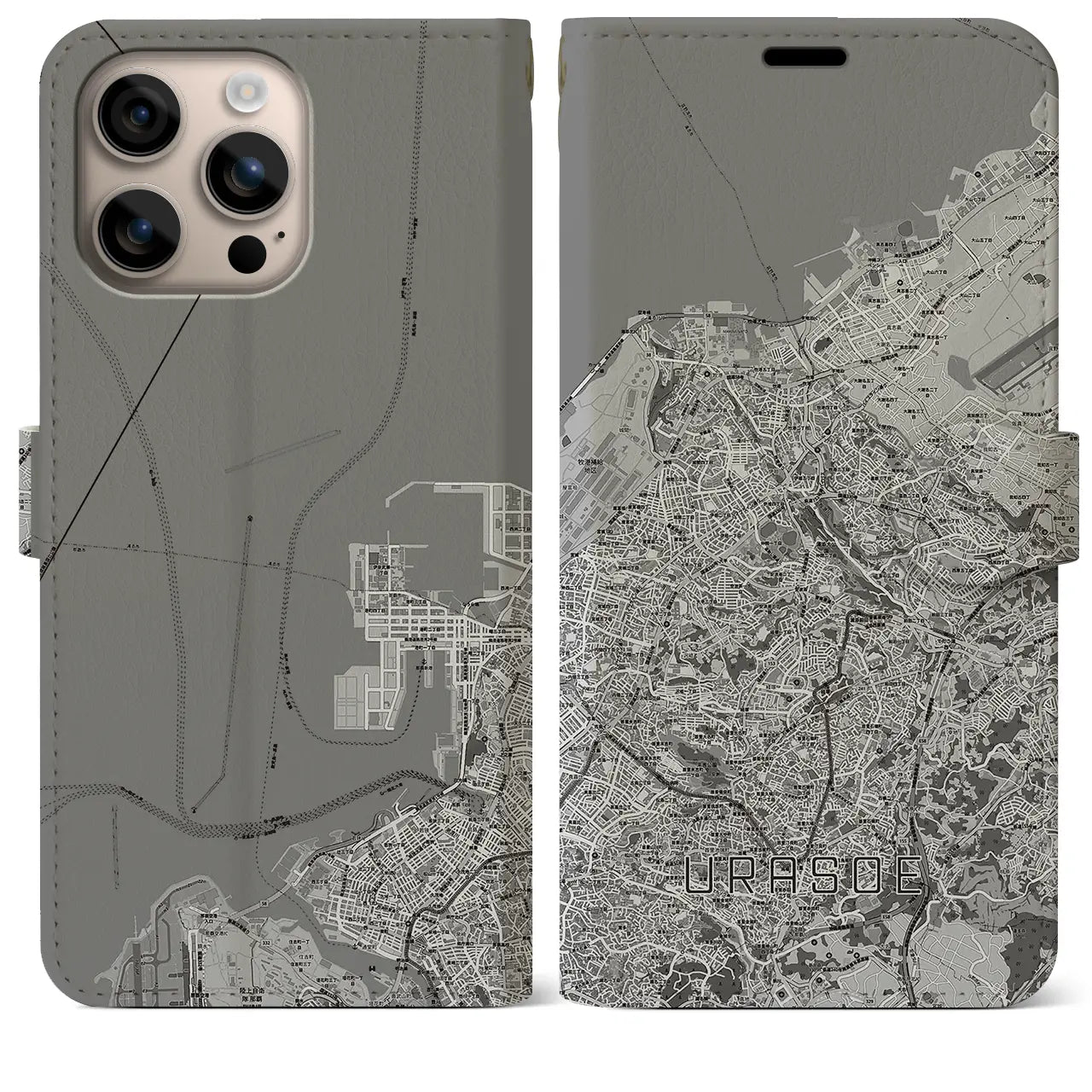 【浦添(沖縄県)】地図柄iPhoneケース(手帳タイプ)