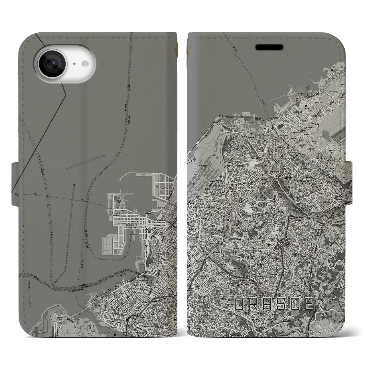 【浦添(沖縄県)】地図柄iPhoneケース(手帳タイプ)