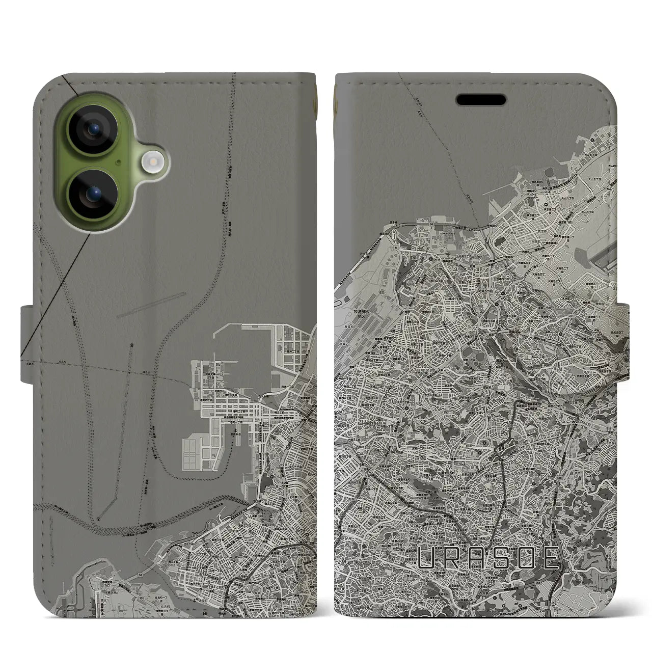 【浦添(沖縄県)】地図柄iPhoneケース(手帳タイプ)