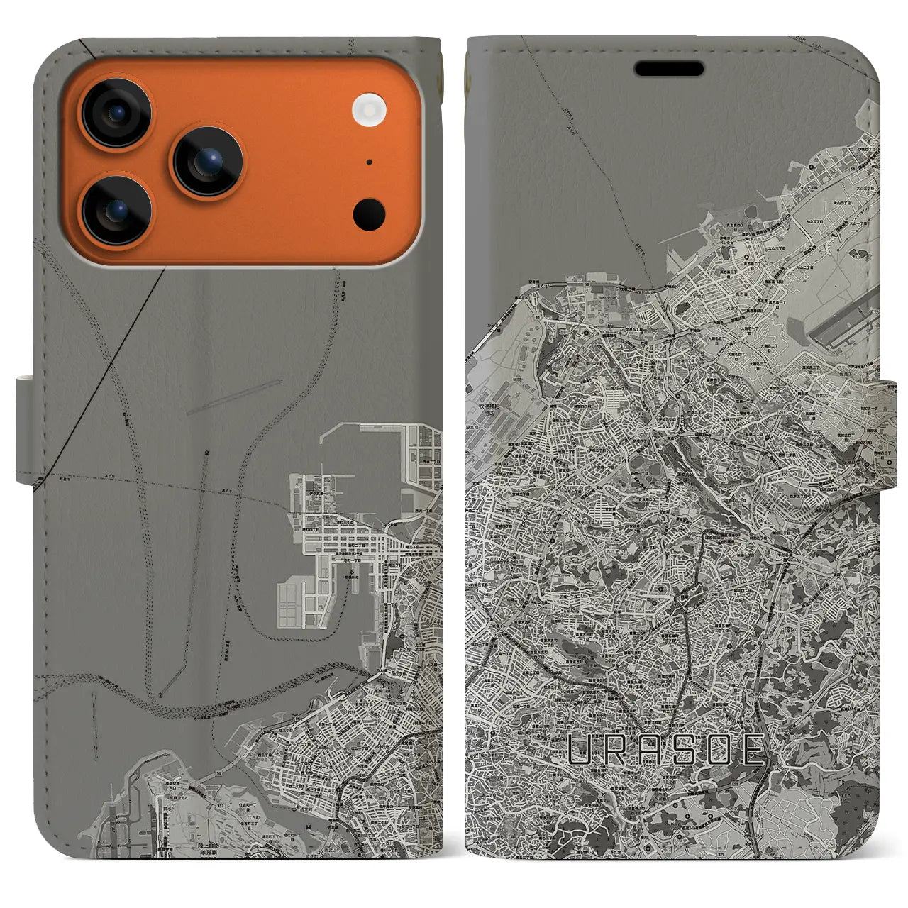 【浦添(沖縄県)】地図柄iPhoneケース(手帳タイプ)