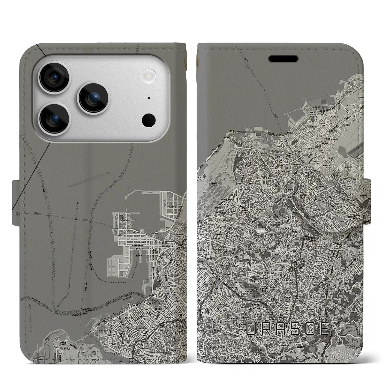 【浦添(沖縄県)】地図柄iPhoneケース(手帳タイプ)
