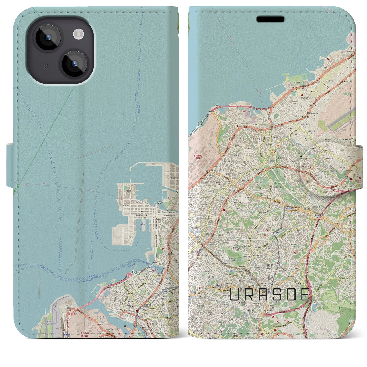 【浦添(沖縄県)】地図柄iPhoneケース(手帳タイプ)