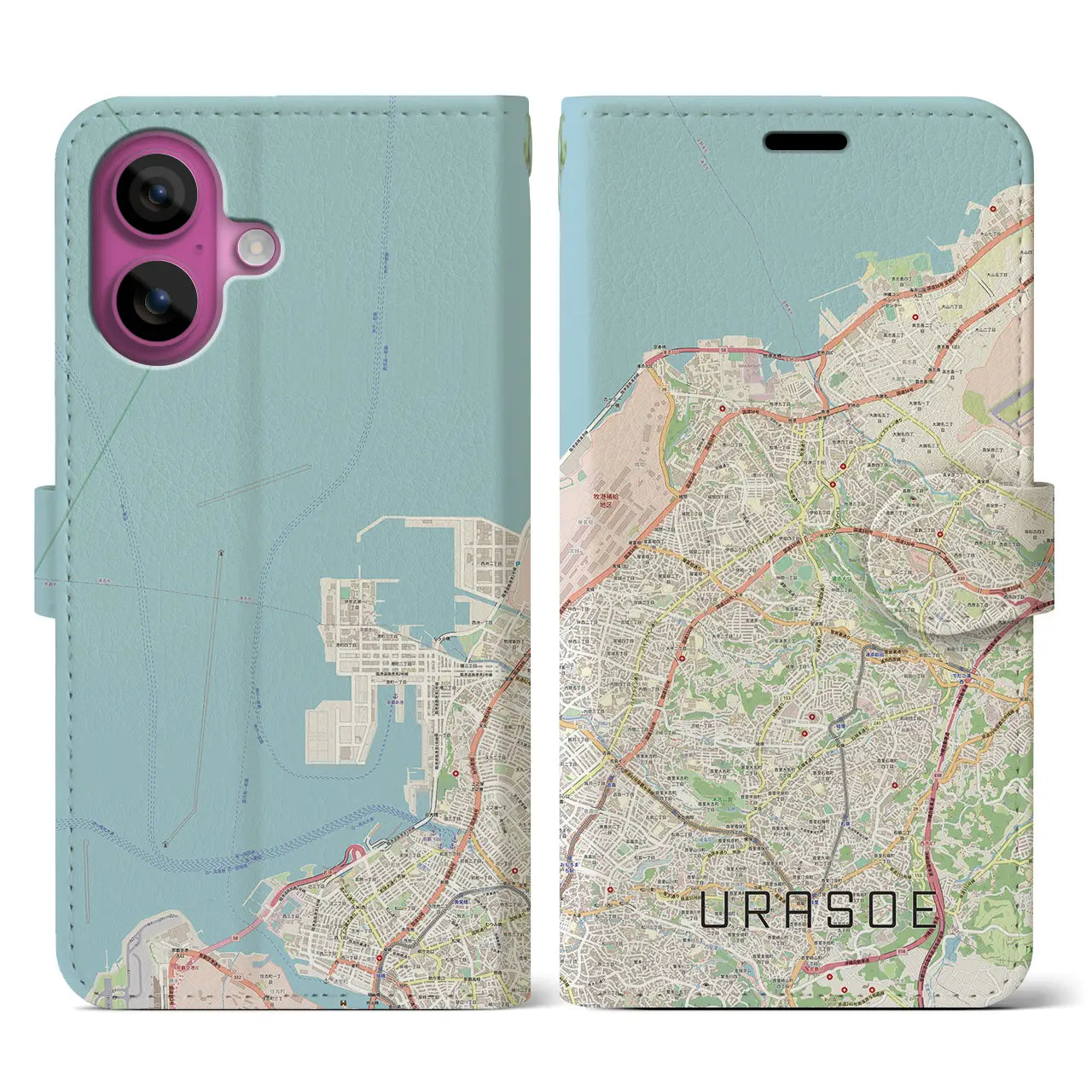 【浦添(沖縄県)】地図柄iPhoneケース(手帳タイプ)