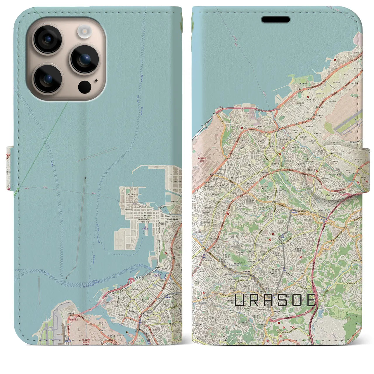 【浦添(沖縄県)】地図柄iPhoneケース(手帳タイプ)