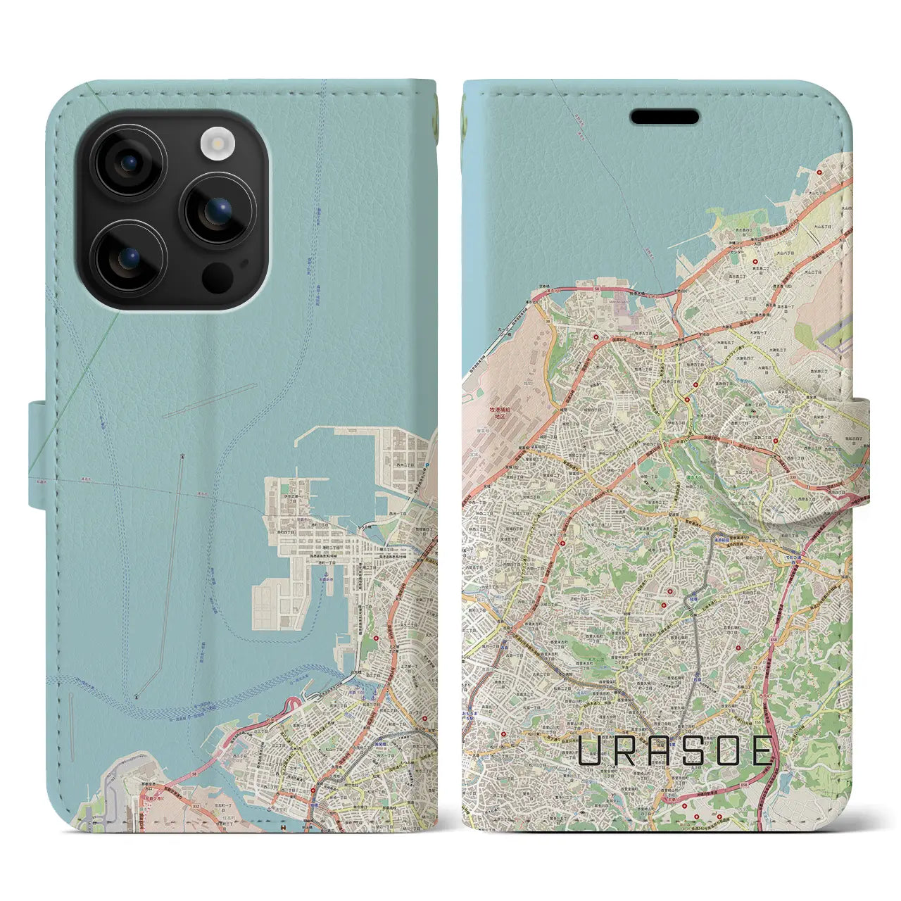 【浦添(沖縄県)】地図柄iPhoneケース(手帳タイプ)