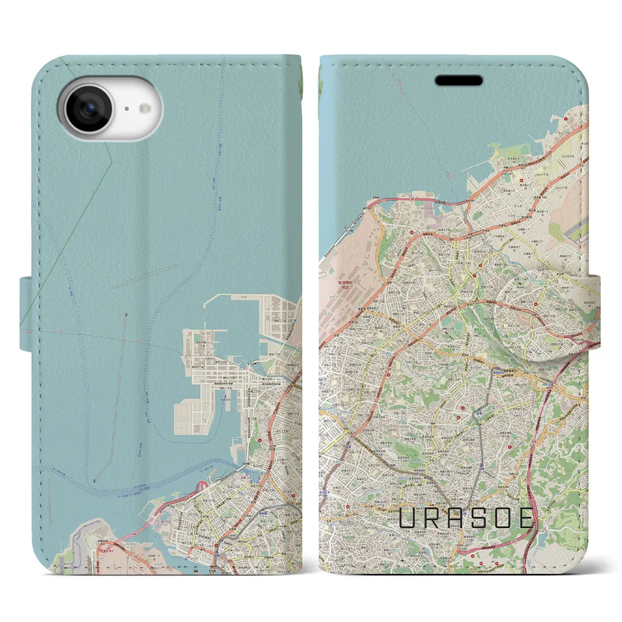 【浦添(沖縄県)】地図柄iPhoneケース(手帳タイプ)