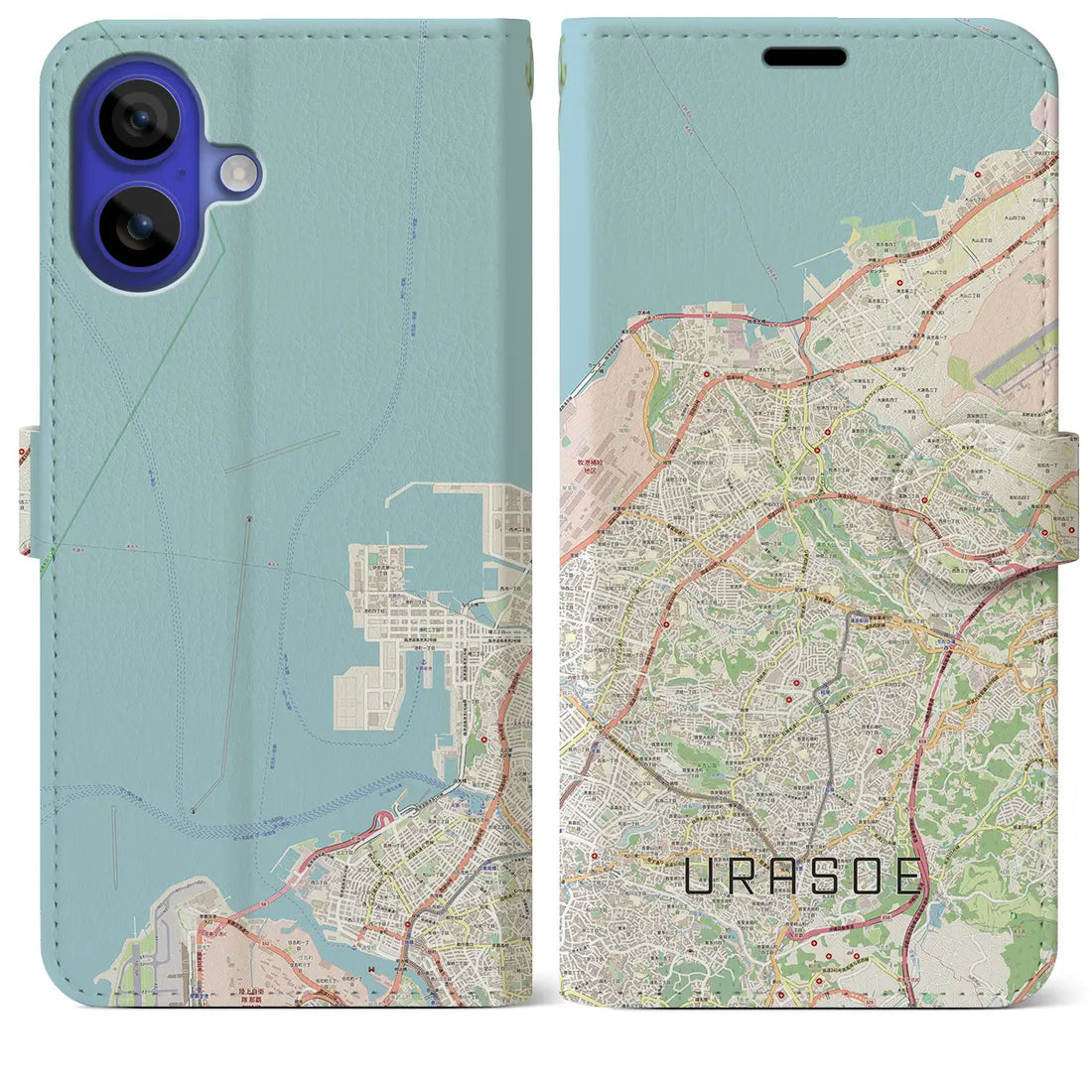 【浦添(沖縄県)】地図柄iPhoneケース(手帳タイプ)ナチュラル・iPhone 16 Pro Max 用