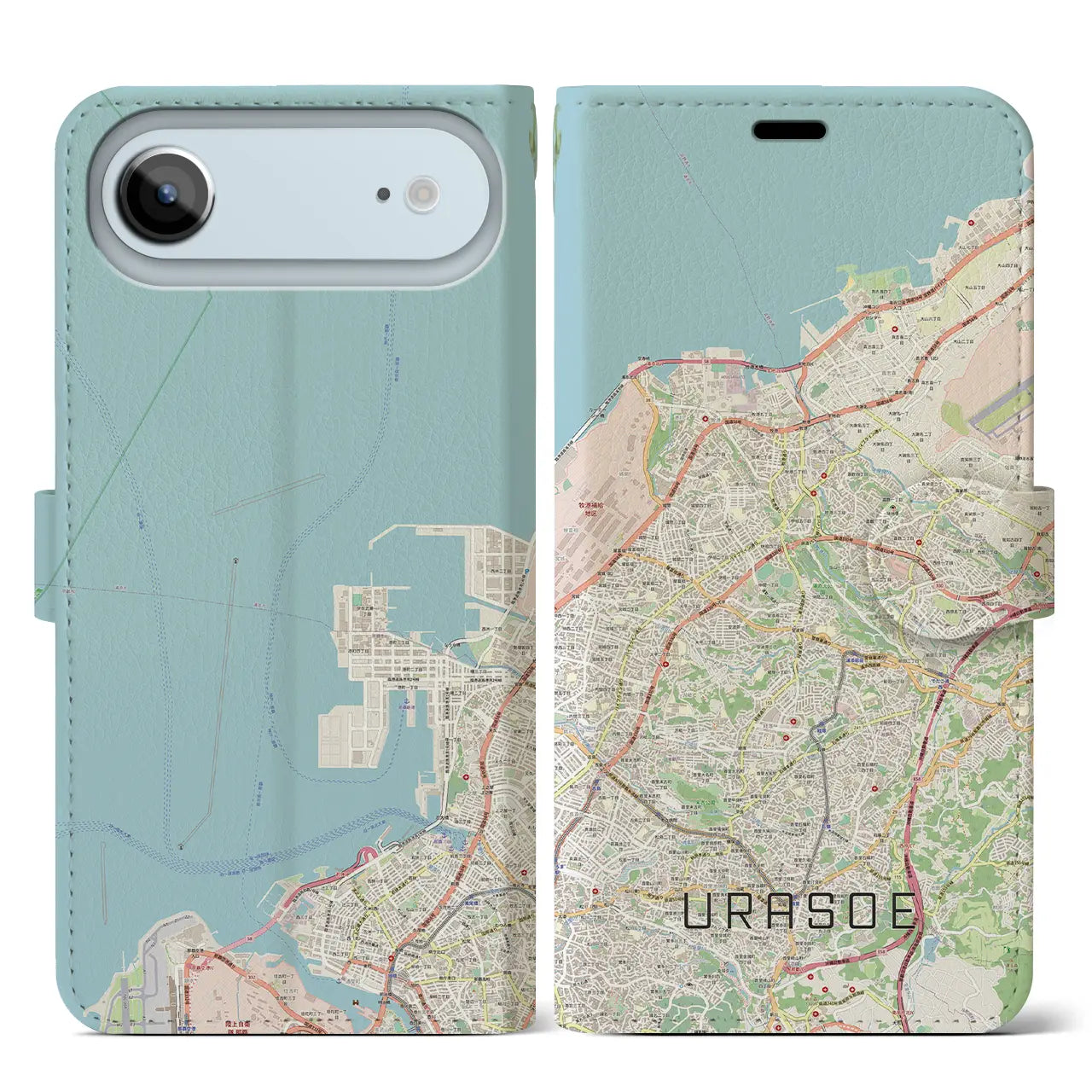 【浦添(沖縄県)】地図柄iPhoneケース(手帳タイプ)