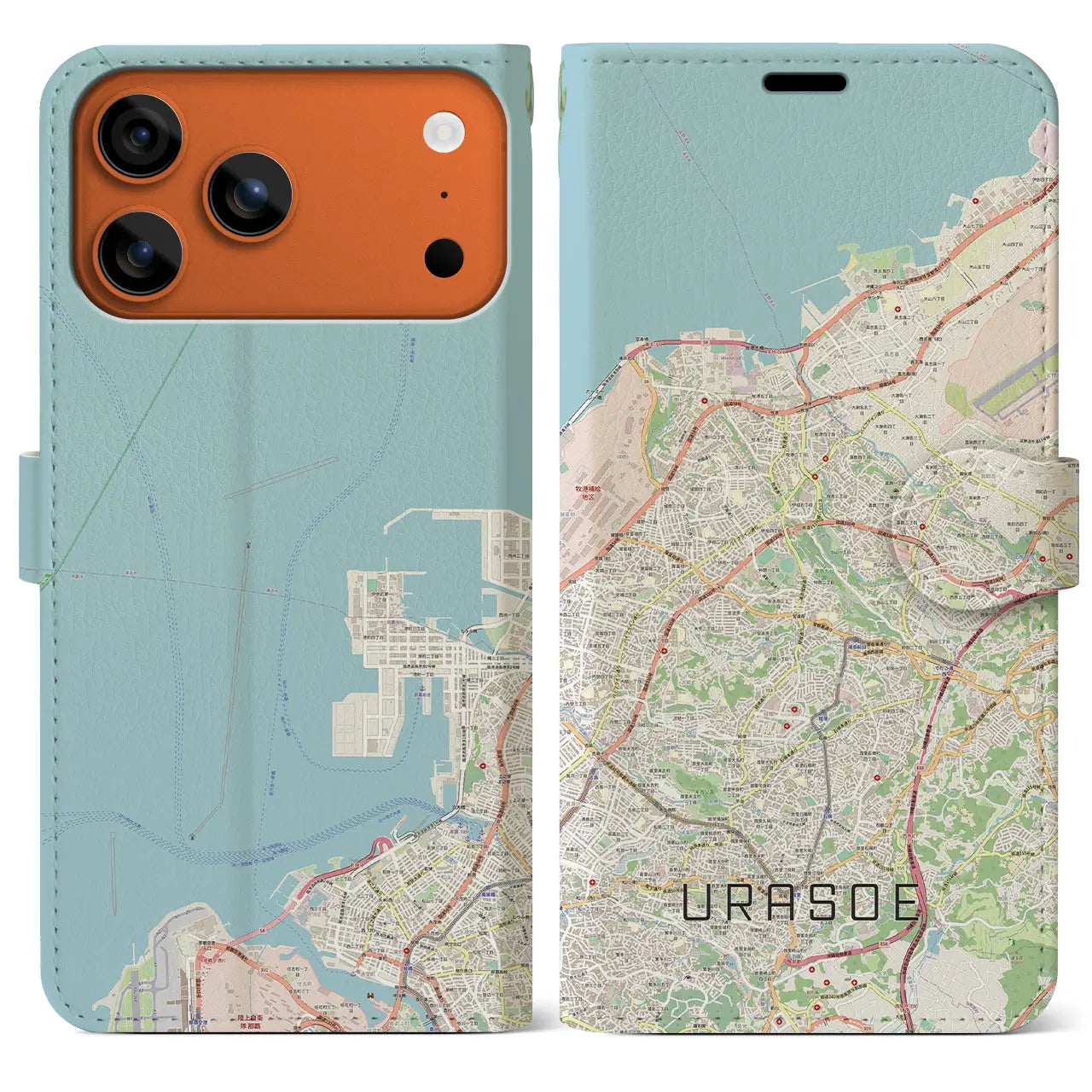 【浦添(沖縄県)】地図柄iPhoneケース(手帳タイプ)
