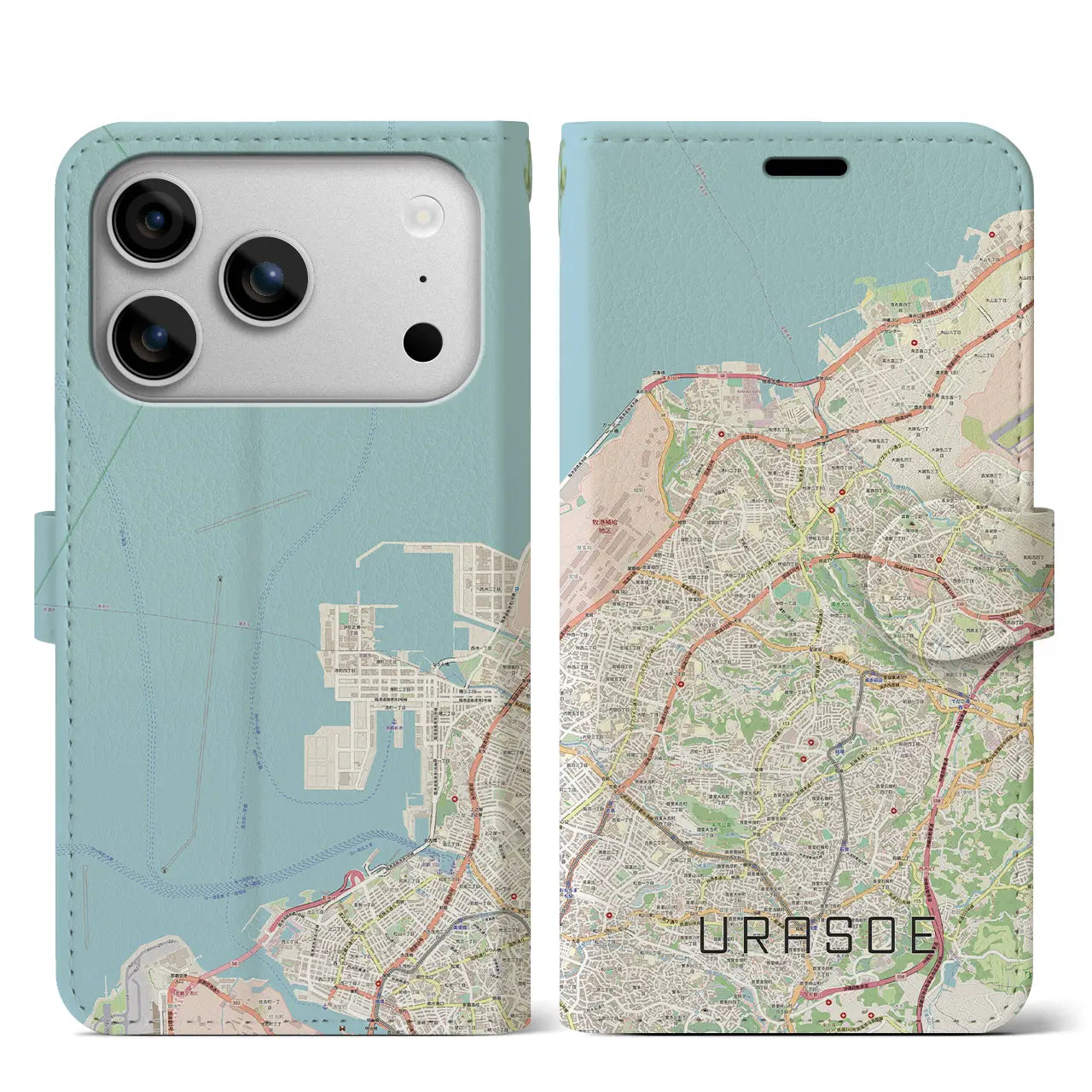 【浦添(沖縄県)】地図柄iPhoneケース(手帳タイプ)