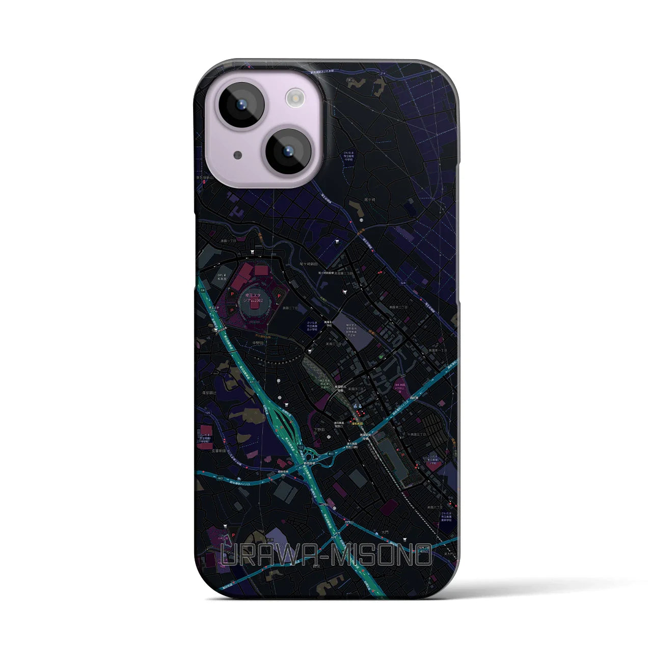 【浦和美園2(埼玉県)】地図柄iPhoneケース(バックカバータイプ)