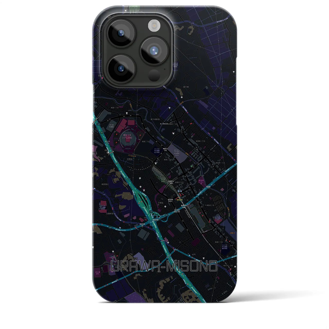 【浦和美園2(埼玉県)】地図柄iPhoneケース(バックカバータイプ)