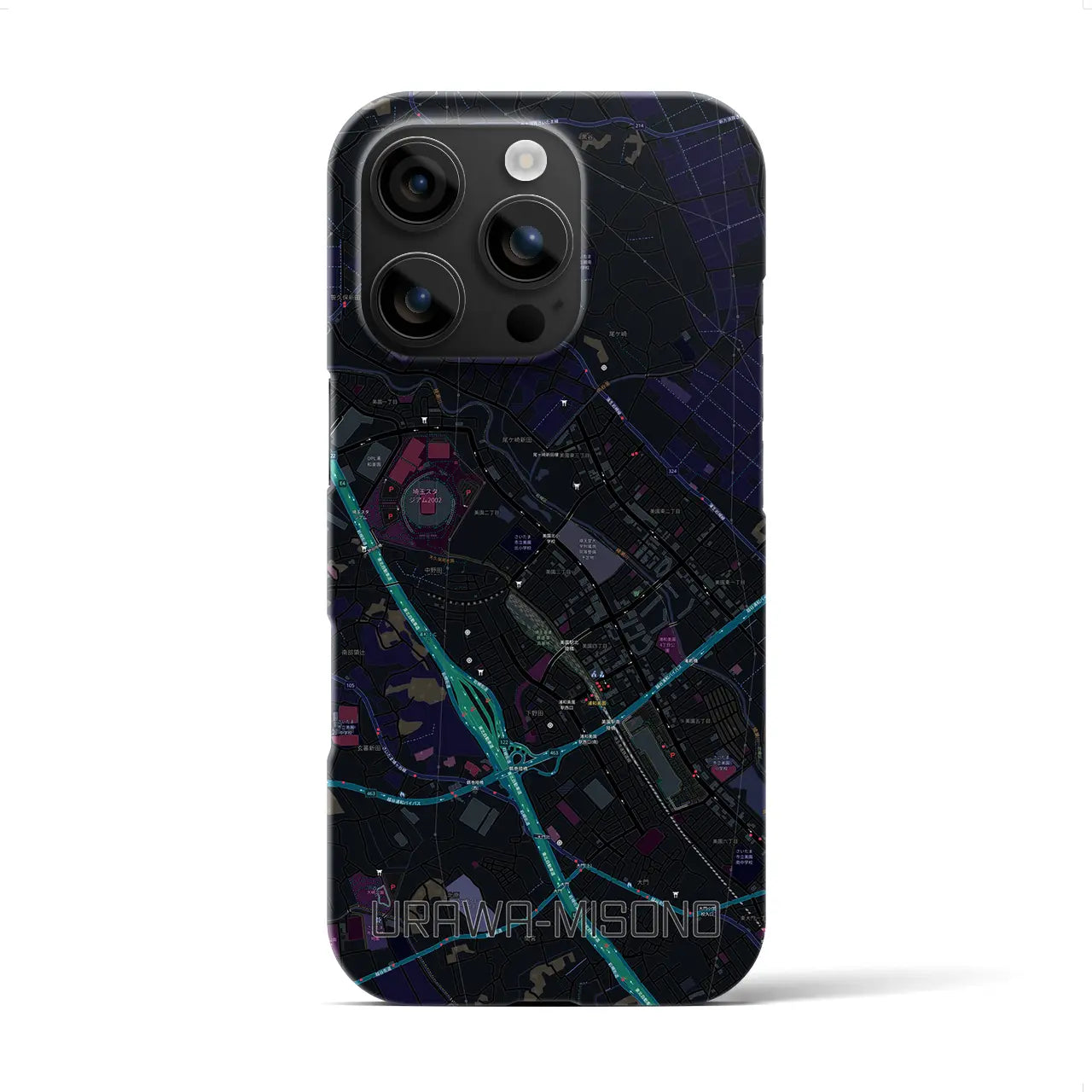 【浦和美園2(埼玉県)】地図柄iPhoneケース(バックカバータイプ)