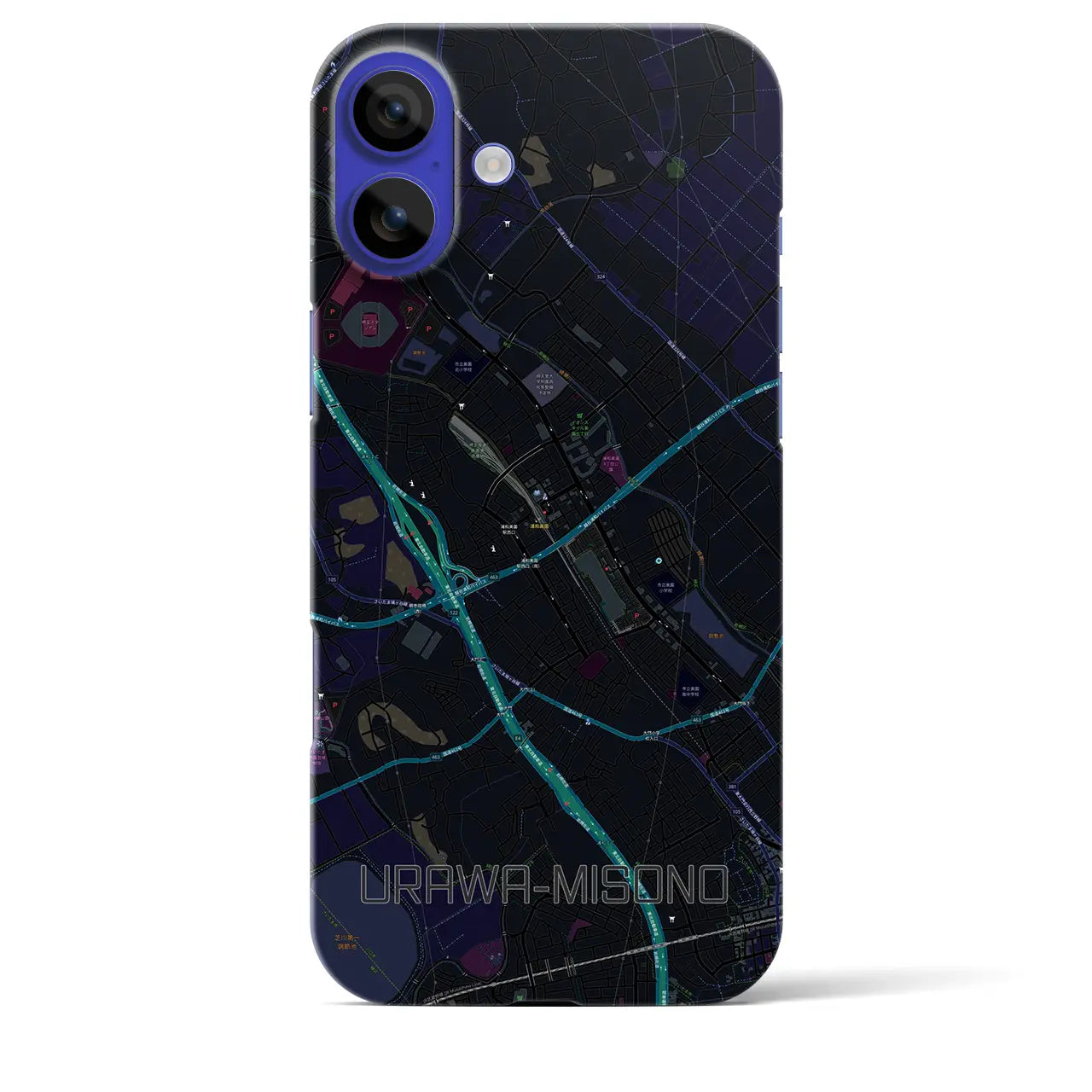 【浦和美園(埼玉県)】地図柄iPhoneケース(バックカバータイプ)