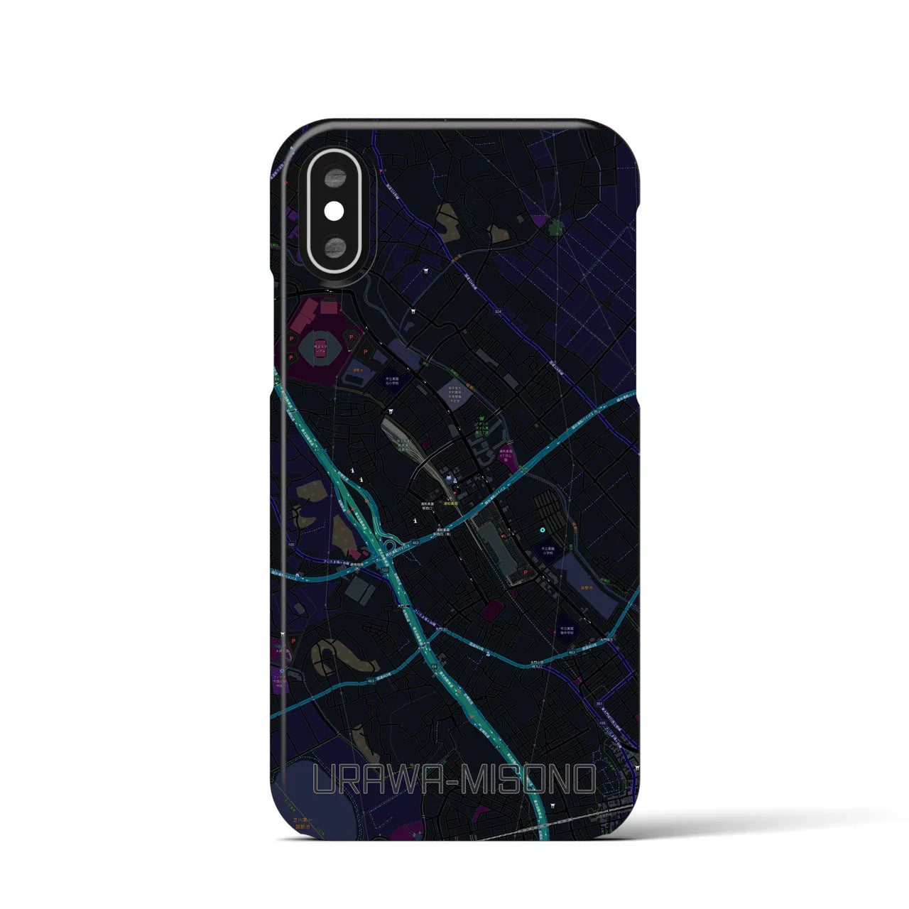 【浦和美園(埼玉県)】地図柄iPhoneケース(バックカバータイプ)