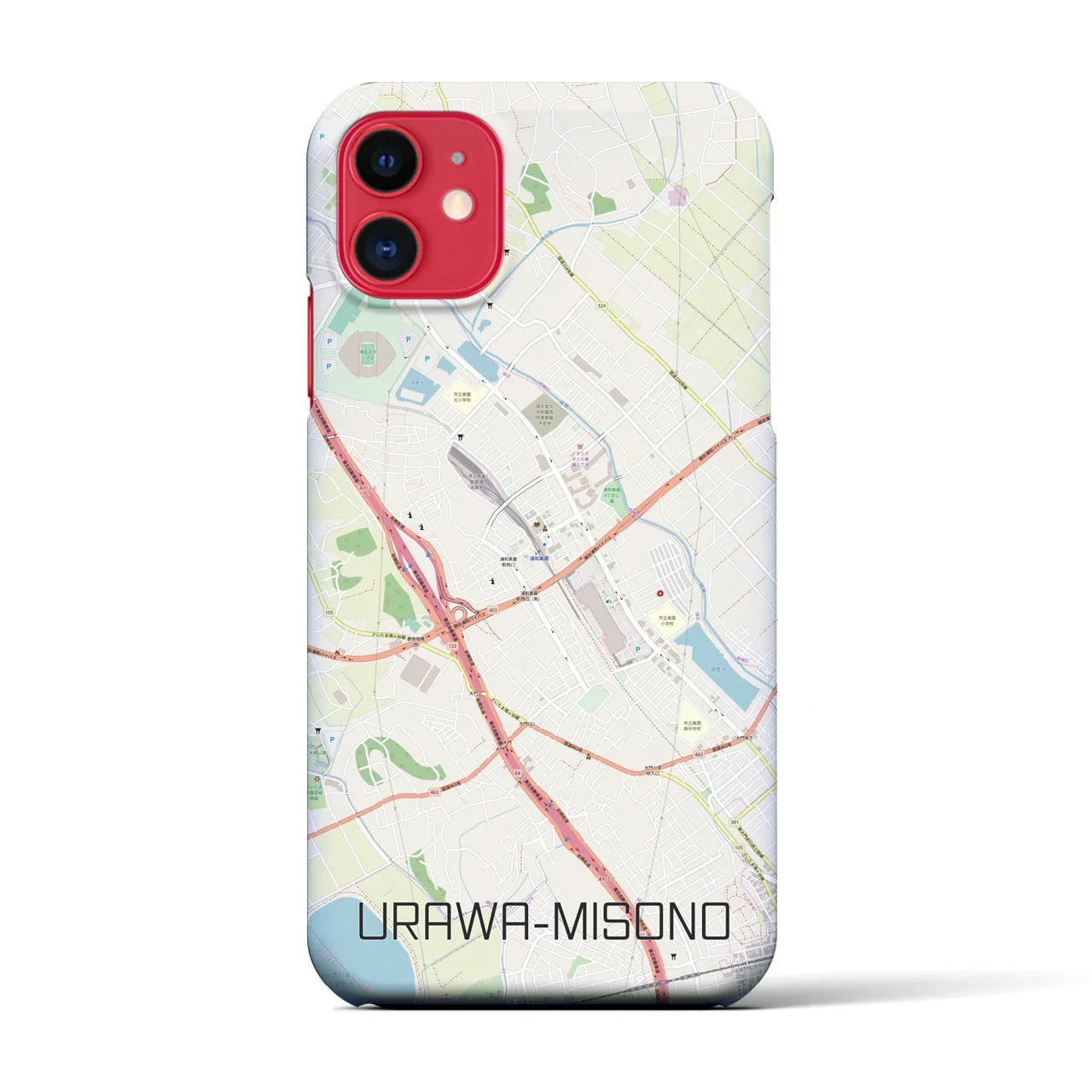 【浦和美園(埼玉県)】地図柄iPhoneケース(バックカバータイプ)