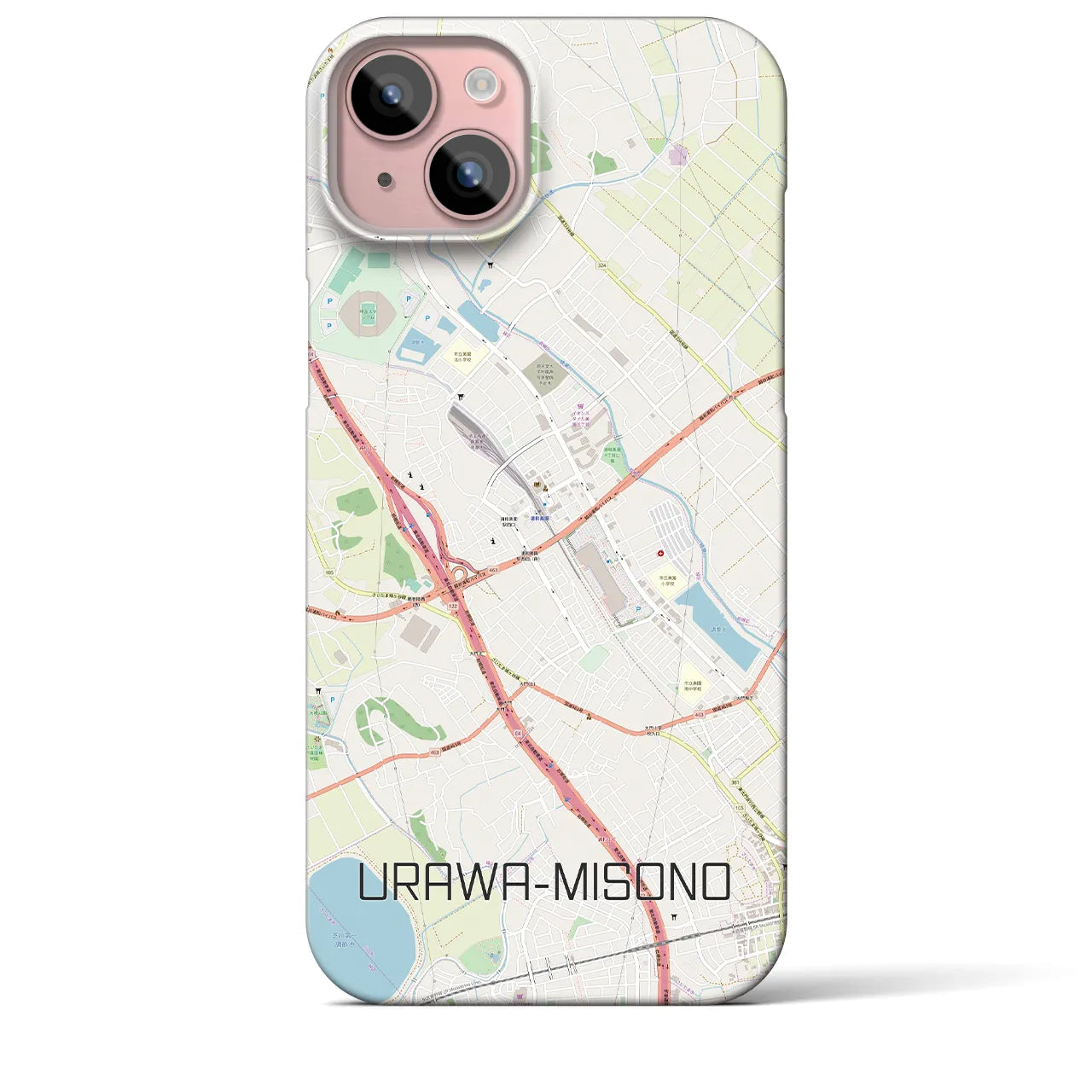 【浦和美園(埼玉県)】地図柄iPhoneケース(バックカバータイプ)