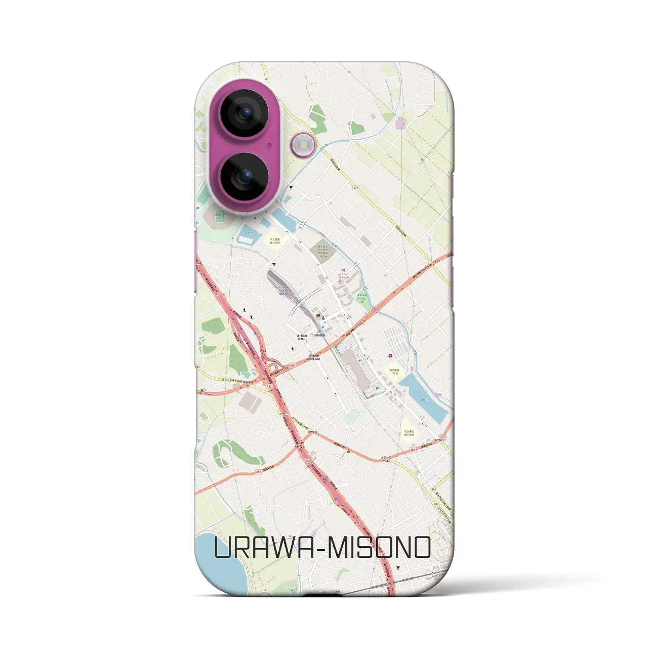【浦和美園(埼玉県)】地図柄iPhoneケース(バックカバータイプ)