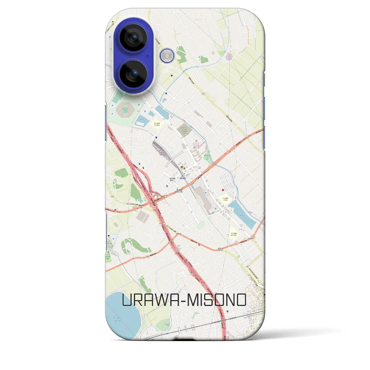 【浦和美園(埼玉県)】地図柄iPhoneケース(バックカバータイプ)ナチュラル・iPhone 16 Pro Max 用