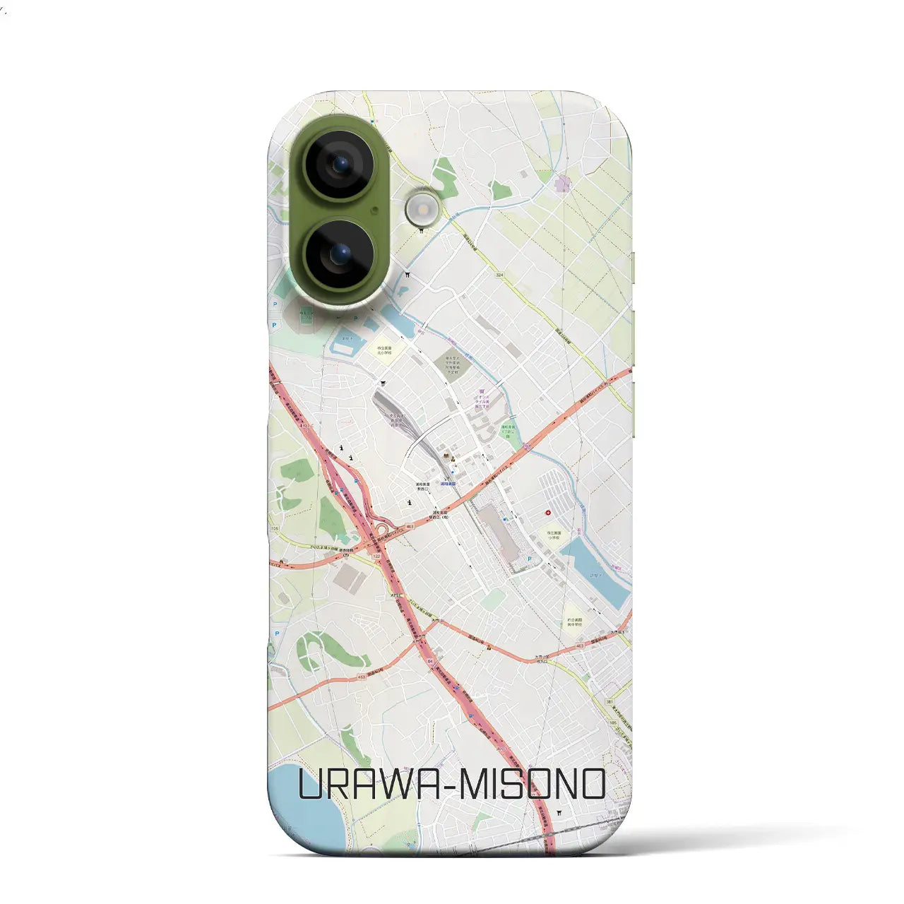 【浦和美園(埼玉県)】地図柄iPhoneケース(バックカバータイプ)