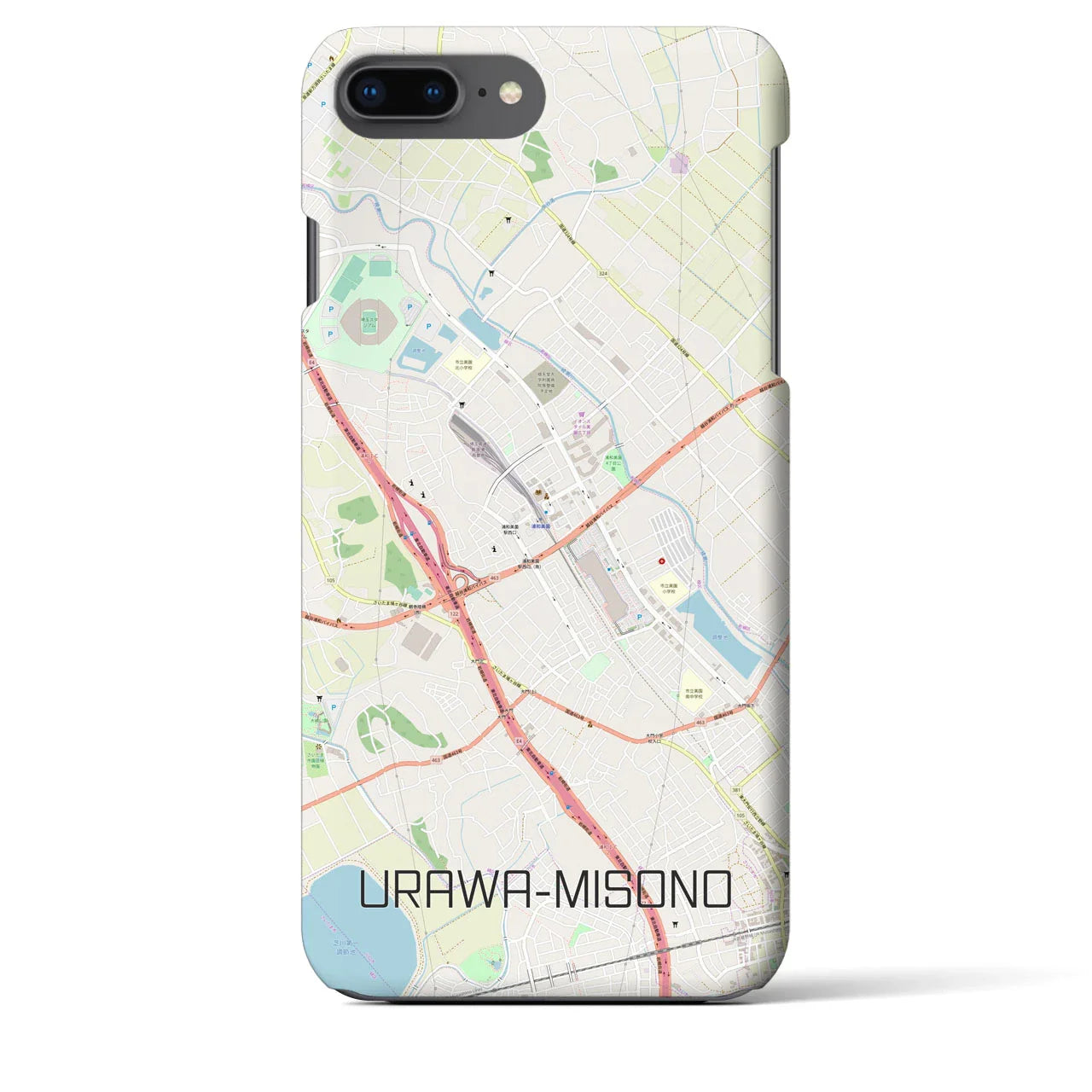 【浦和美園(埼玉県)】地図柄iPhoneケース(バックカバータイプ)