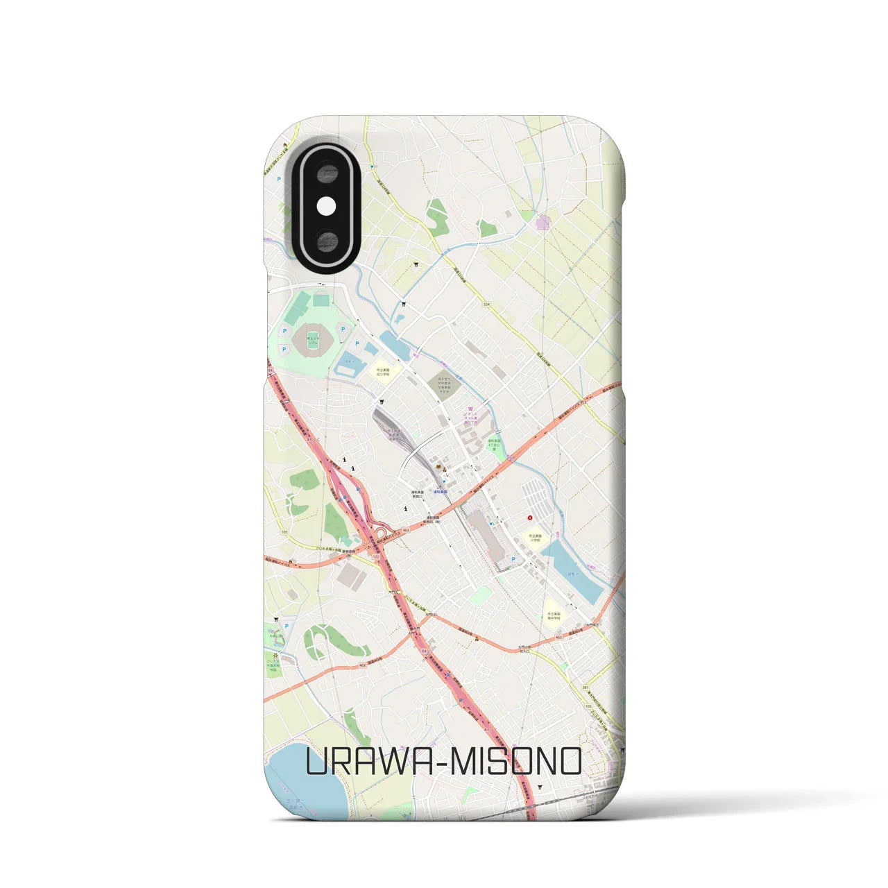【浦和美園(埼玉県)】地図柄iPhoneケース(バックカバータイプ)