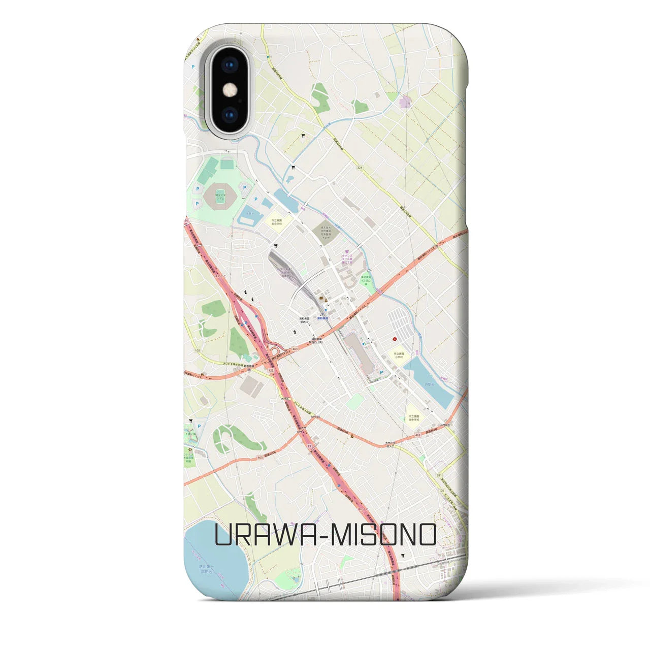 【浦和美園(埼玉県)】地図柄iPhoneケース(バックカバータイプ)