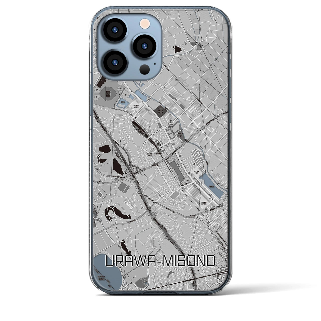 【浦和美園(埼玉県)】地図柄iPhoneケース(クリアタイプ)
