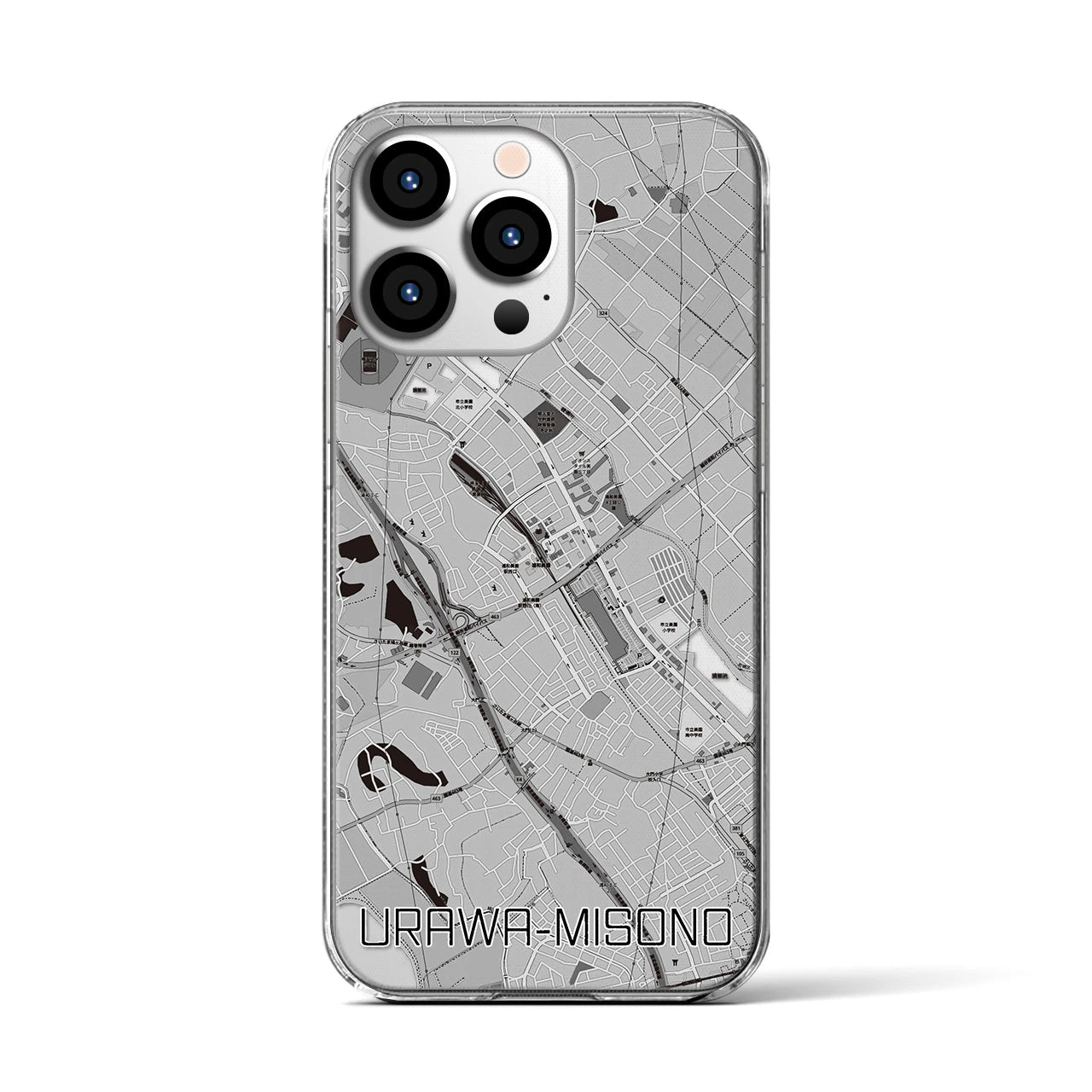 【浦和美園(埼玉県)】地図柄iPhoneケース(クリアタイプ)
