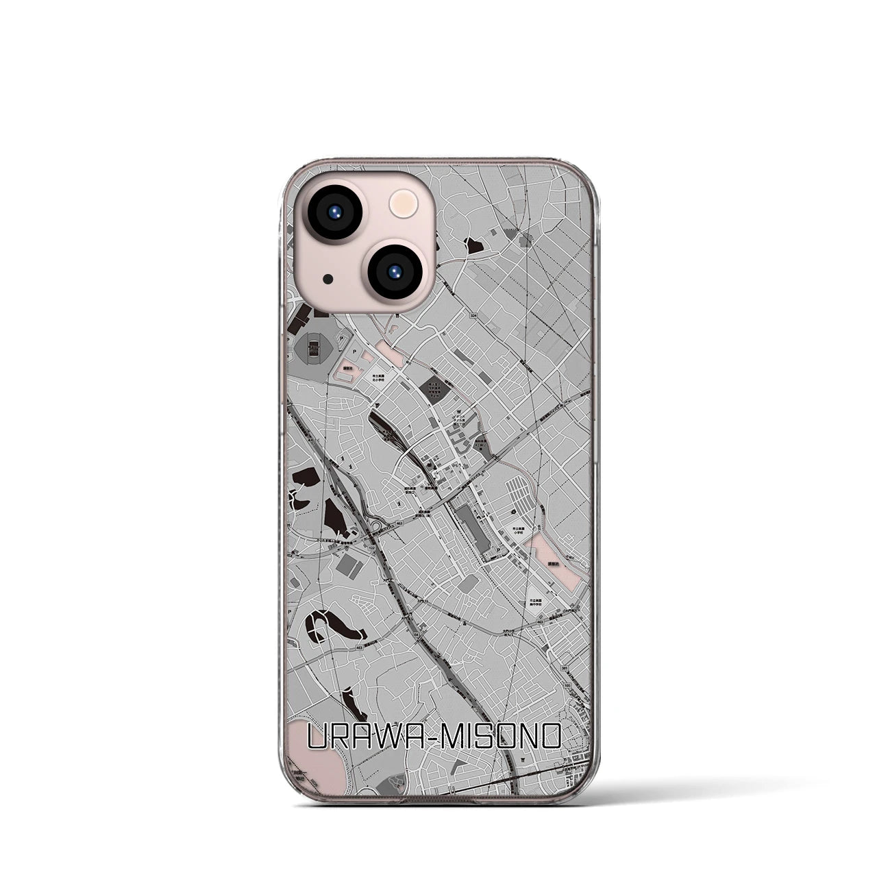 【浦和美園(埼玉県)】地図柄iPhoneケース(クリアタイプ)