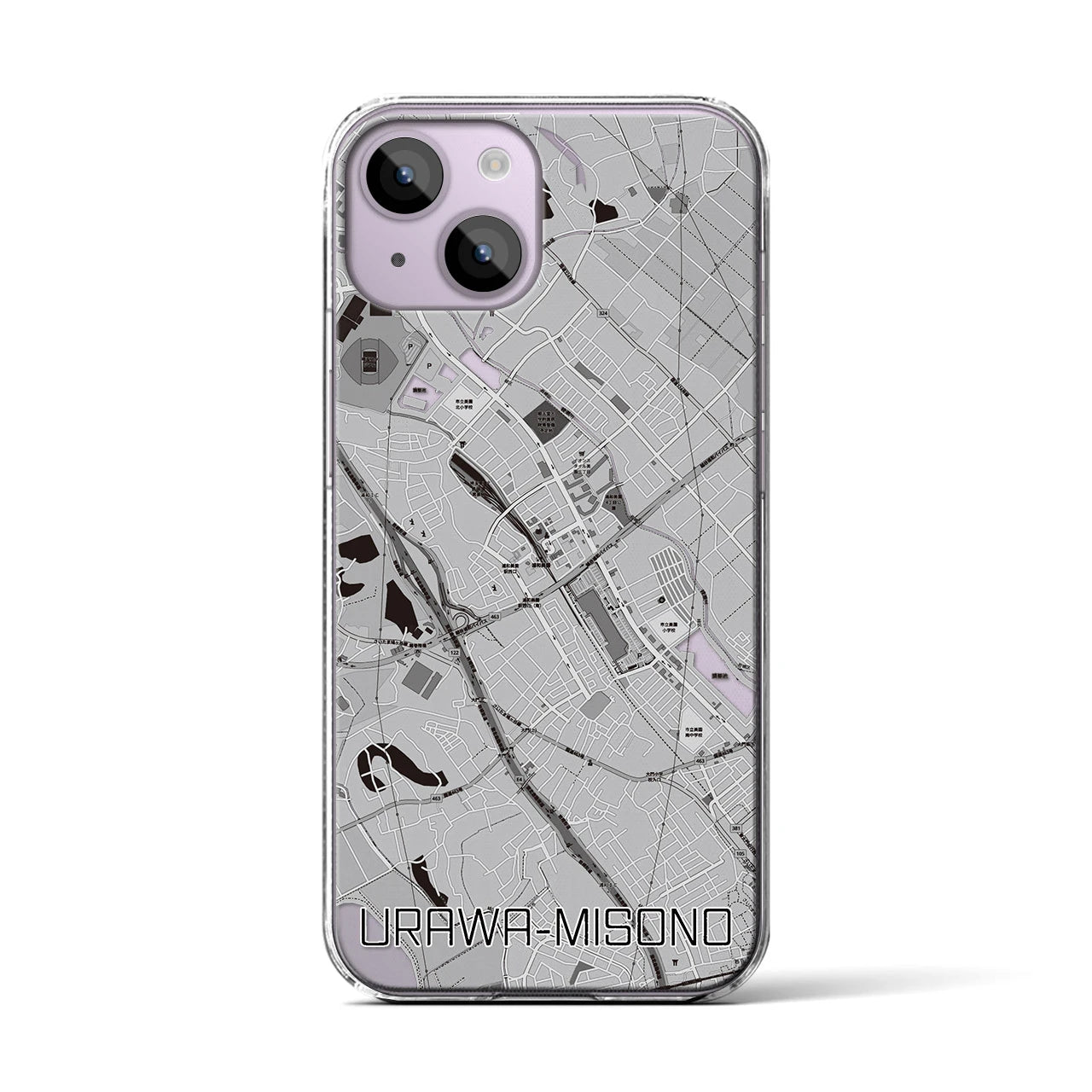 【浦和美園(埼玉県)】地図柄iPhoneケース(クリアタイプ)