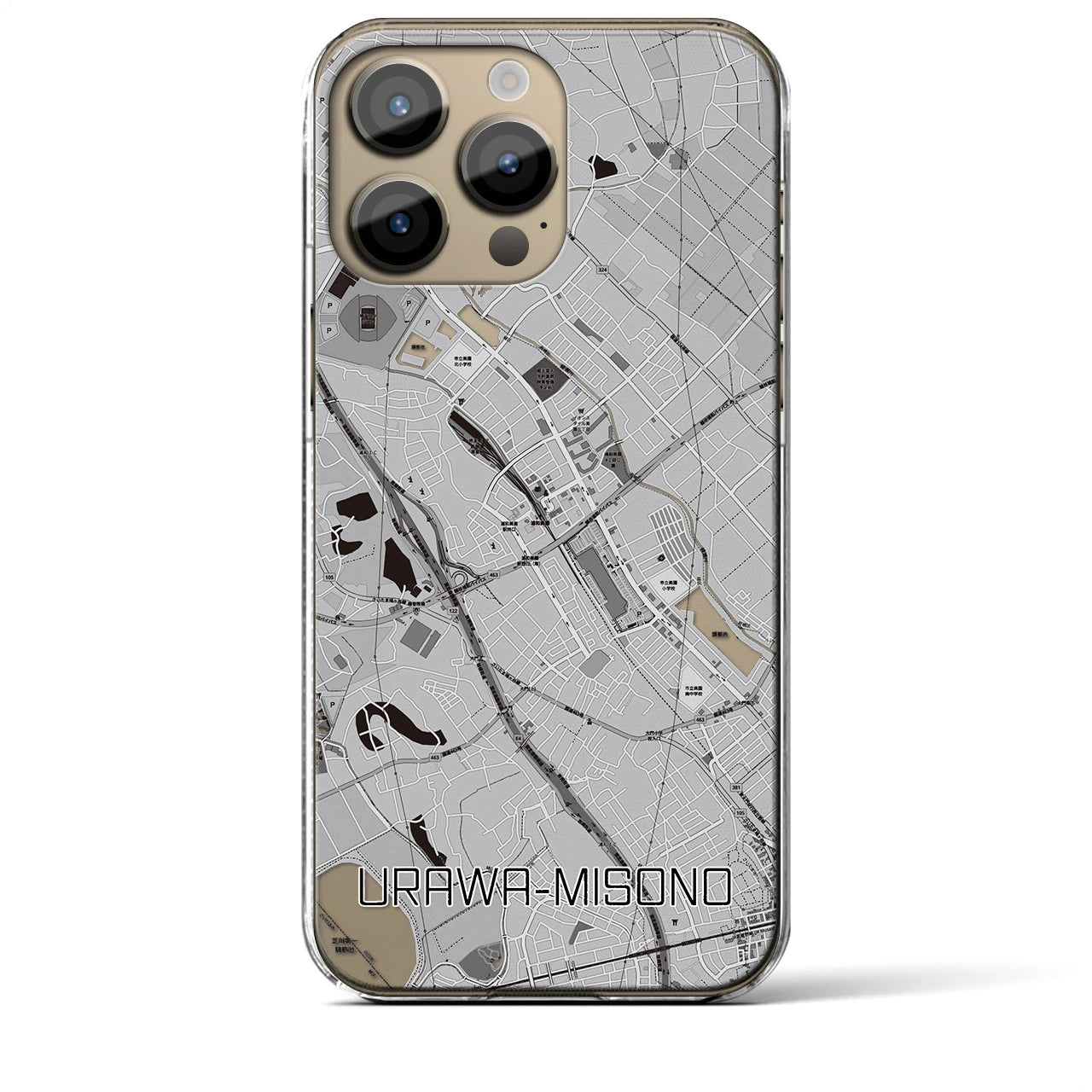 【浦和美園(埼玉県)】地図柄iPhoneケース(クリアタイプ)