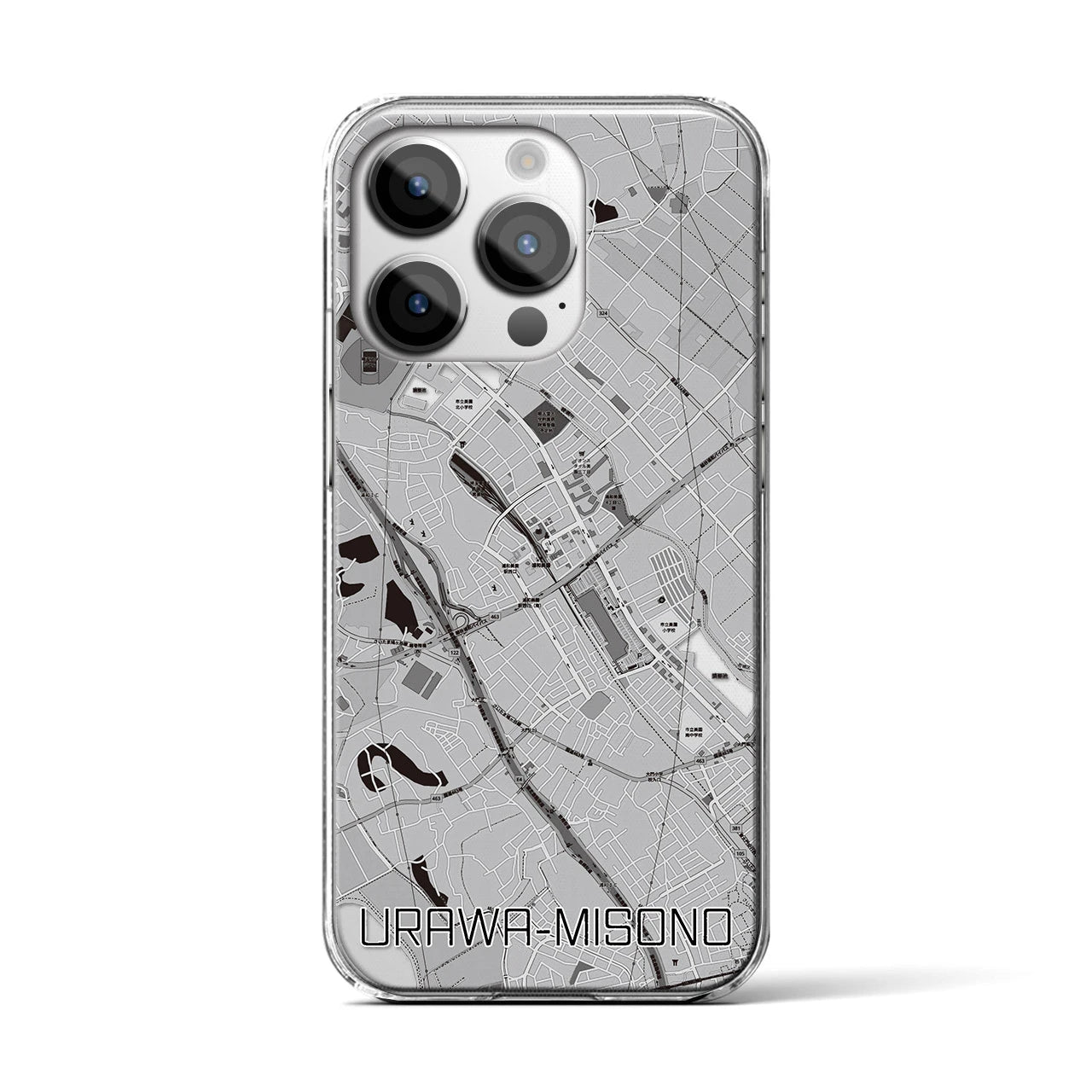 【浦和美園(埼玉県)】地図柄iPhoneケース(クリアタイプ)