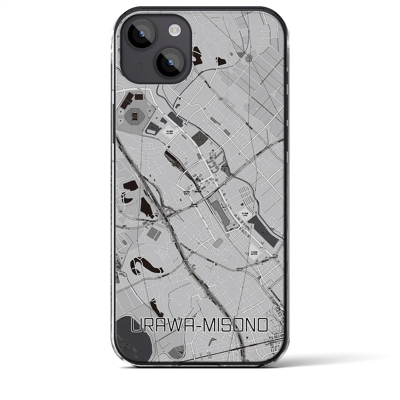 【浦和美園(埼玉県)】地図柄iPhoneケース(クリアタイプ)