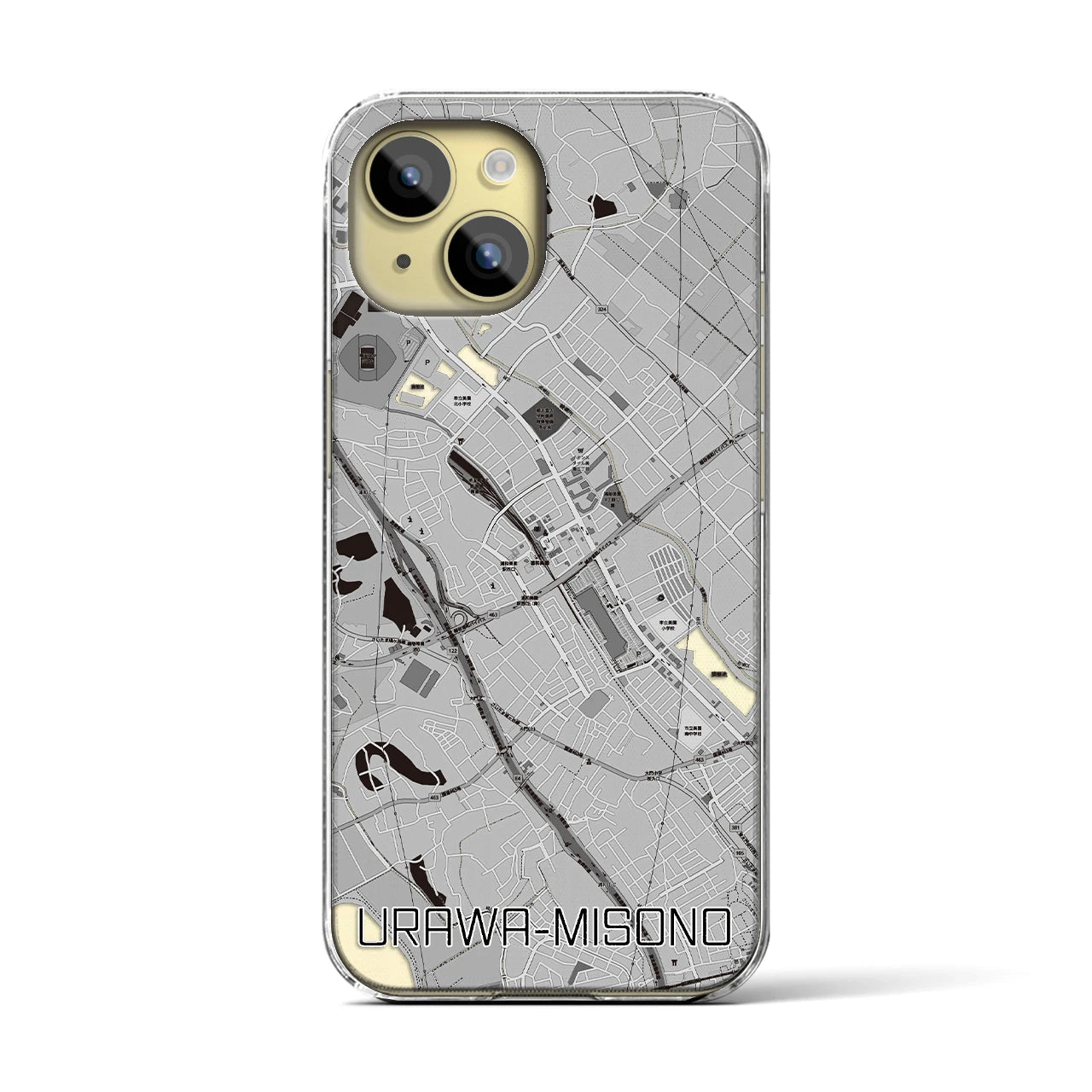 【浦和美園(埼玉県)】地図柄iPhoneケース(クリアタイプ)