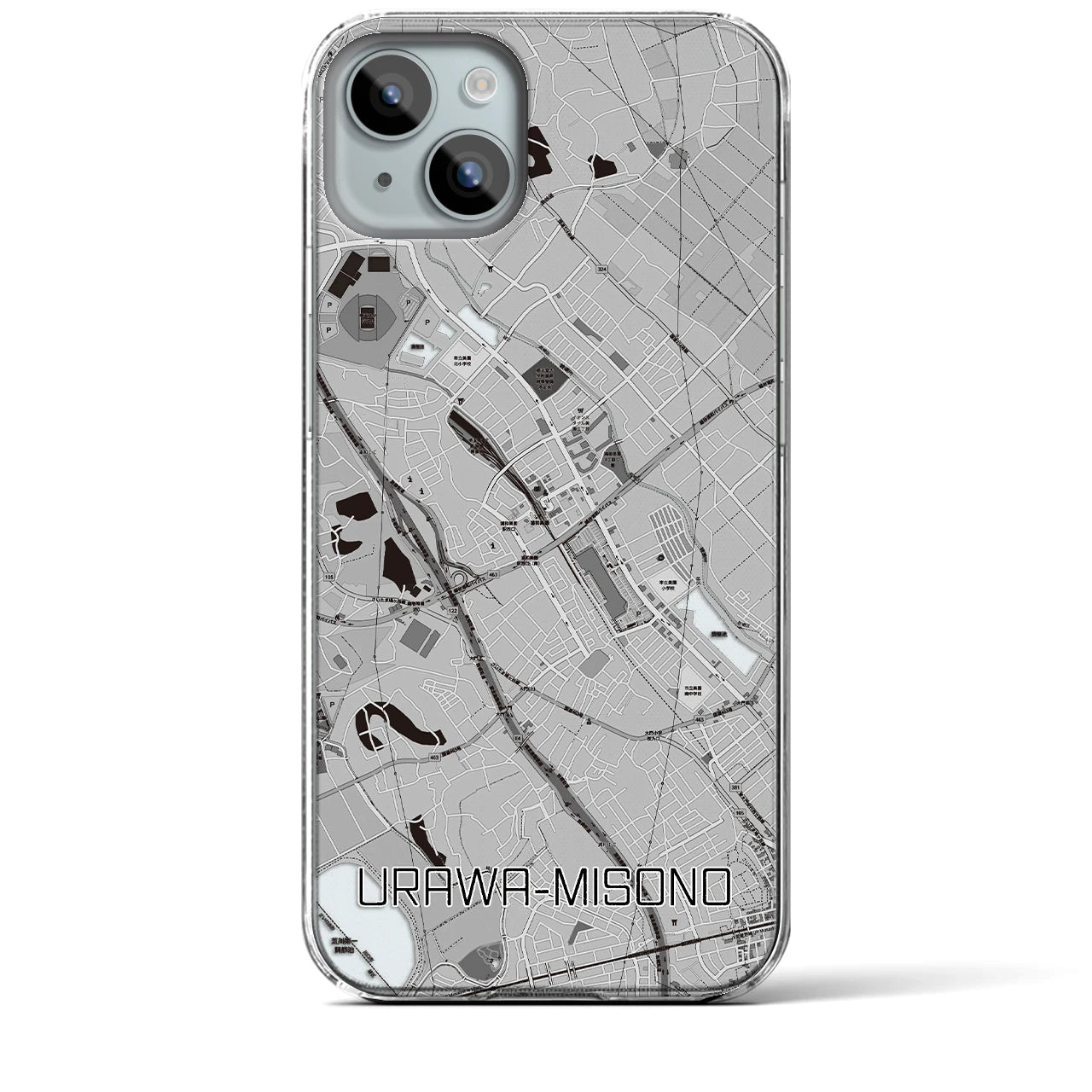 【浦和美園(埼玉県)】地図柄iPhoneケース(クリアタイプ)