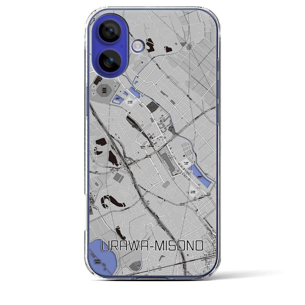 【浦和美園(埼玉県)】地図柄iPhoneケース(クリアタイプ)