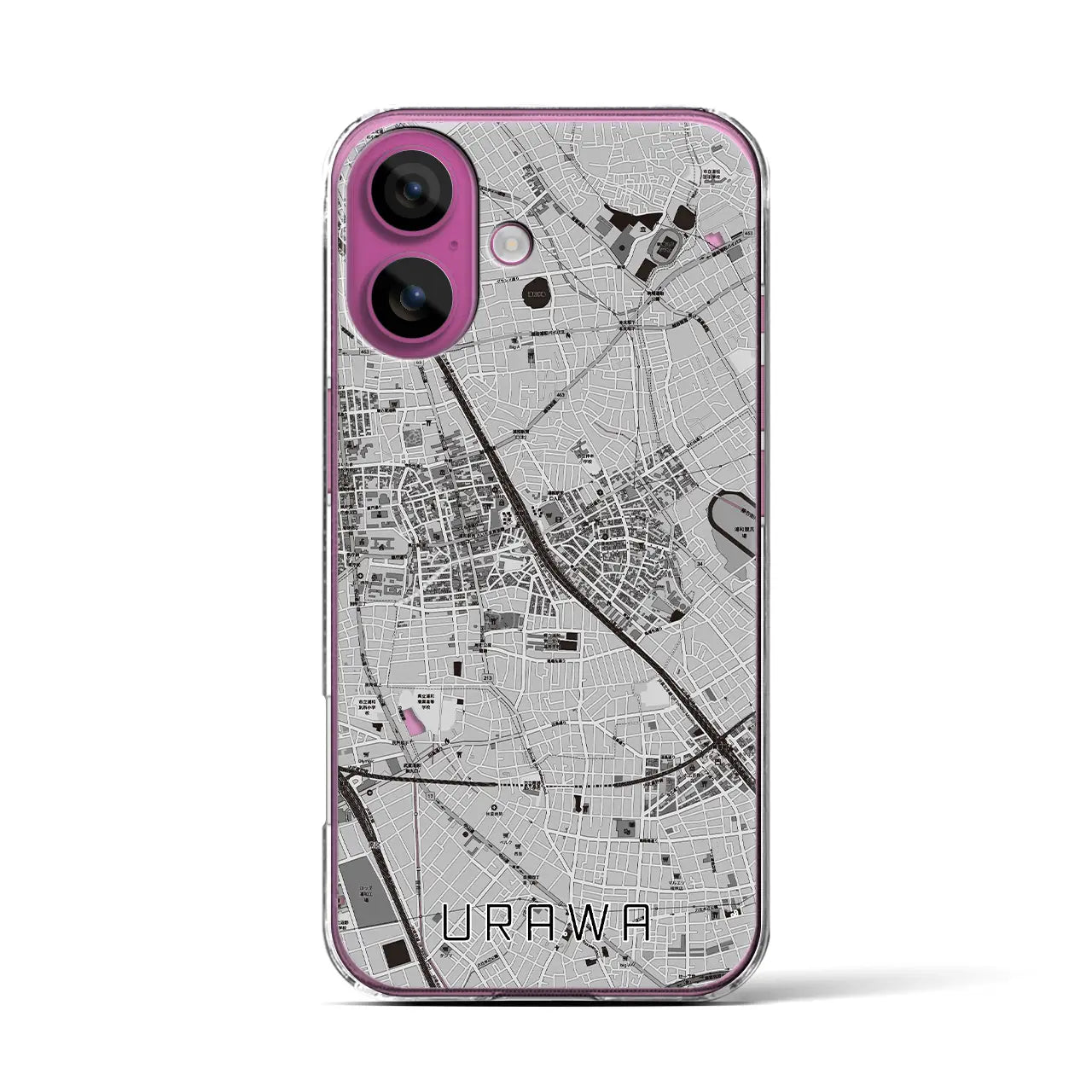 【浦和(埼玉県)】地図柄iPhoneケース(クリアタイプ)