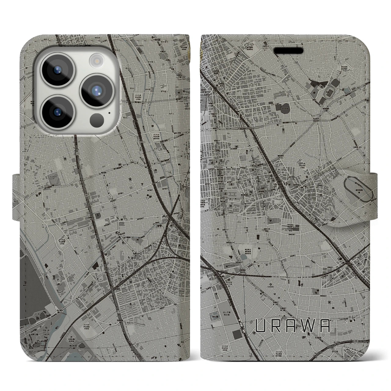 【浦和(埼玉県)】地図柄iPhoneケース(手帳タイプ)